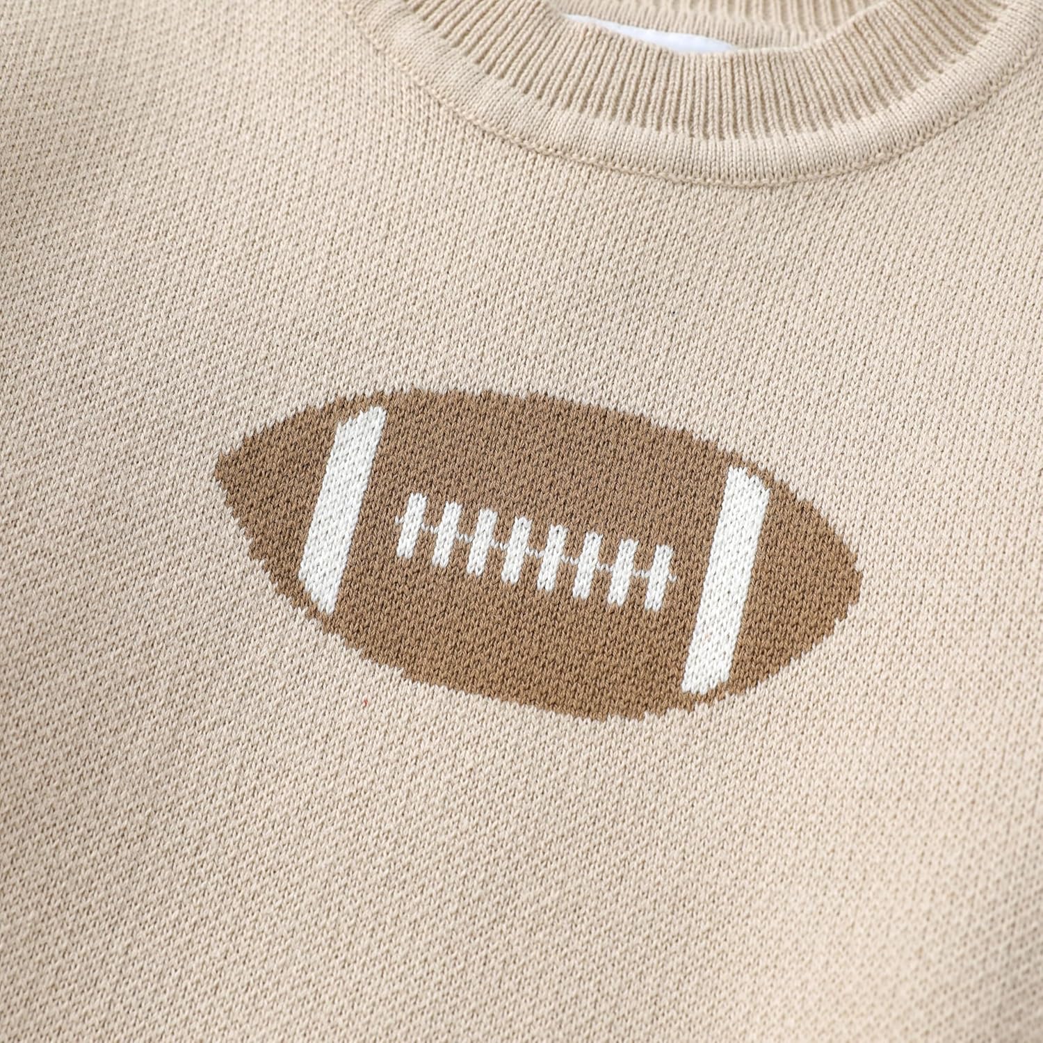 Lil cactus Toddler & Baby Boys Sand Beige Football Sweater