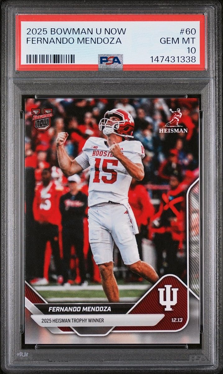 Graded 2025 Topps Bowman U Now Fernando Mendoza #60 Rookie RC Football Card PSA 10 Gem Mint