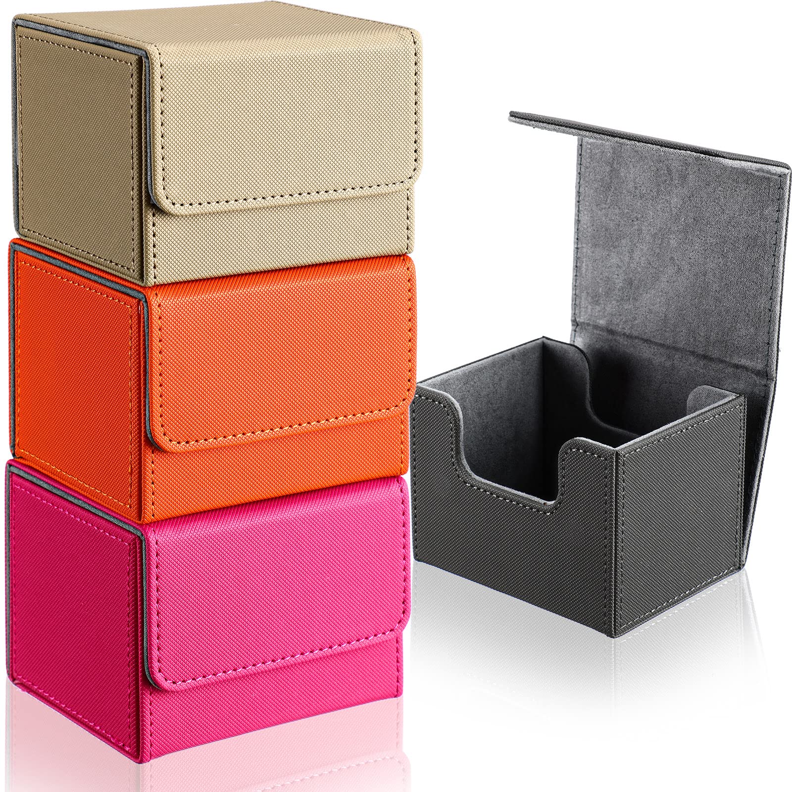Amazon.com: Yookeer 4 Pieces Leather Deck Card Boxes Cards Deck