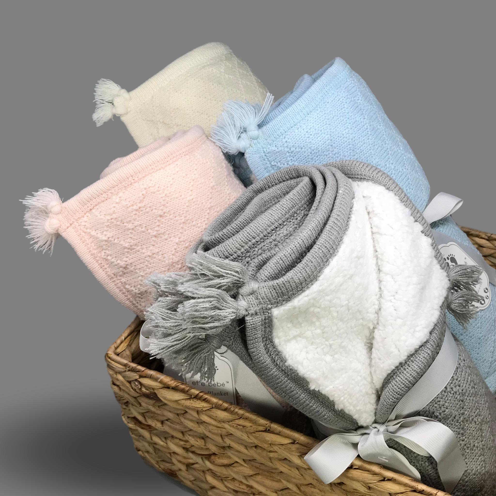 Coperta per Bebè in Sherpa a trecce Knoten 30 "x40 (Blu Francese)