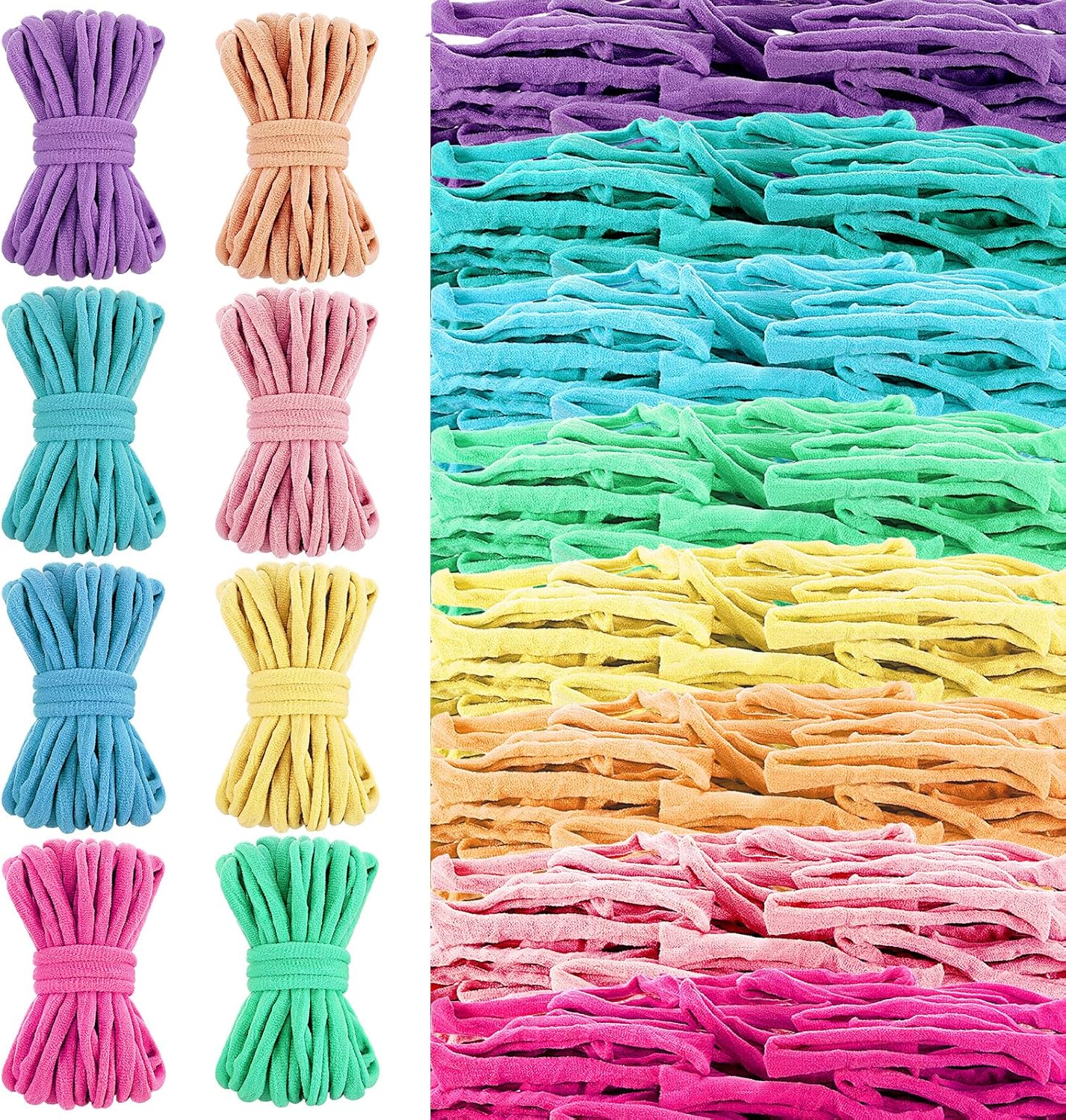 MySHUCE 800 PCS Weaving Loom Loops 7-Inch Durable Nylon DIY Crafts Kit Elastic Bracelet Pot Holder Loom Refills Basket Weaving Kit for DIY Craft