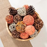 Vista 4 de Bolas decorativas para jarrón y cuencos de tonos naturales Decoración del hogar (naranja otoño)