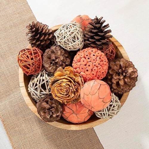 Miniatura 4 de Bolas decorativas para jarrón y cuencos de tonos naturales  Decoración del hogar (naranja otoño)