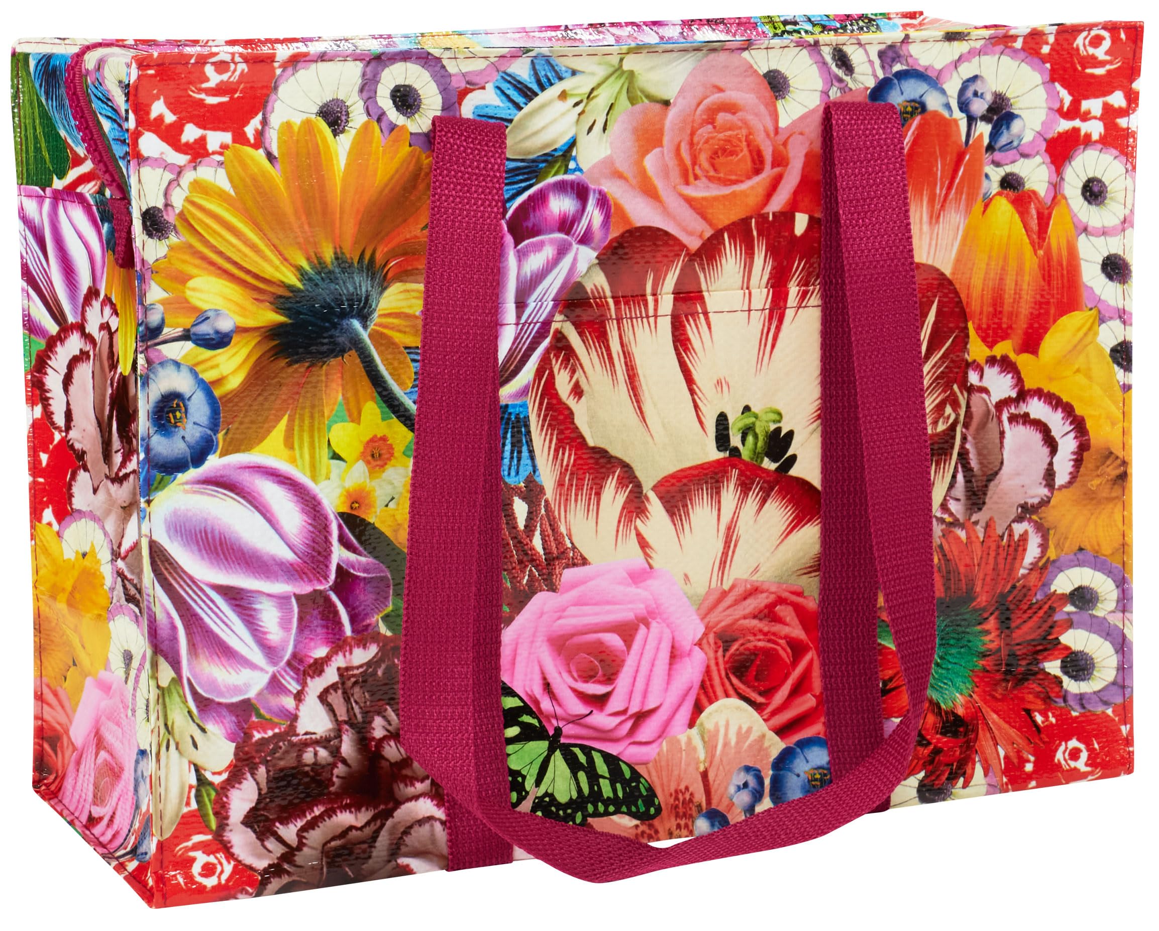 Blue Q Reusable Shoulder Tote Bag – Carry Everywhere Bag with a Hefty Zipper, Durable, Fun Design, 95% Recycled Material