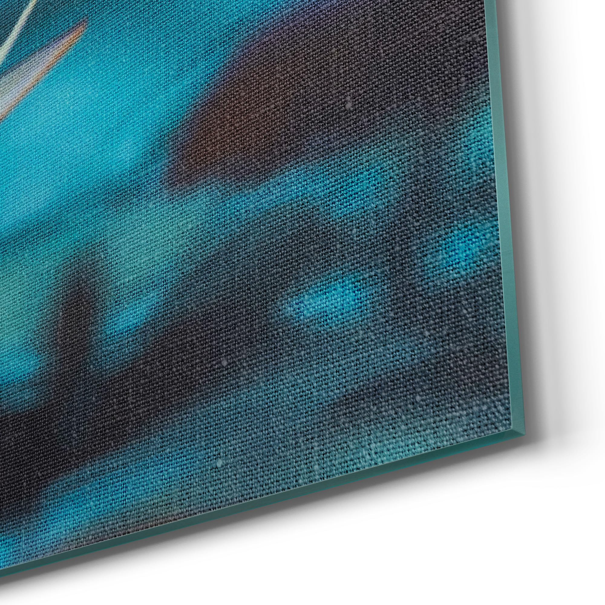 DEQORI WTD - Stampa su tela ibrida | motivo: ninfee sierenità | Design Canvas 100 x 50 cm | Quadro piatto & moderno con vetro | Quadro da parete per soggiorno, camera da letto, corridoio e cucina