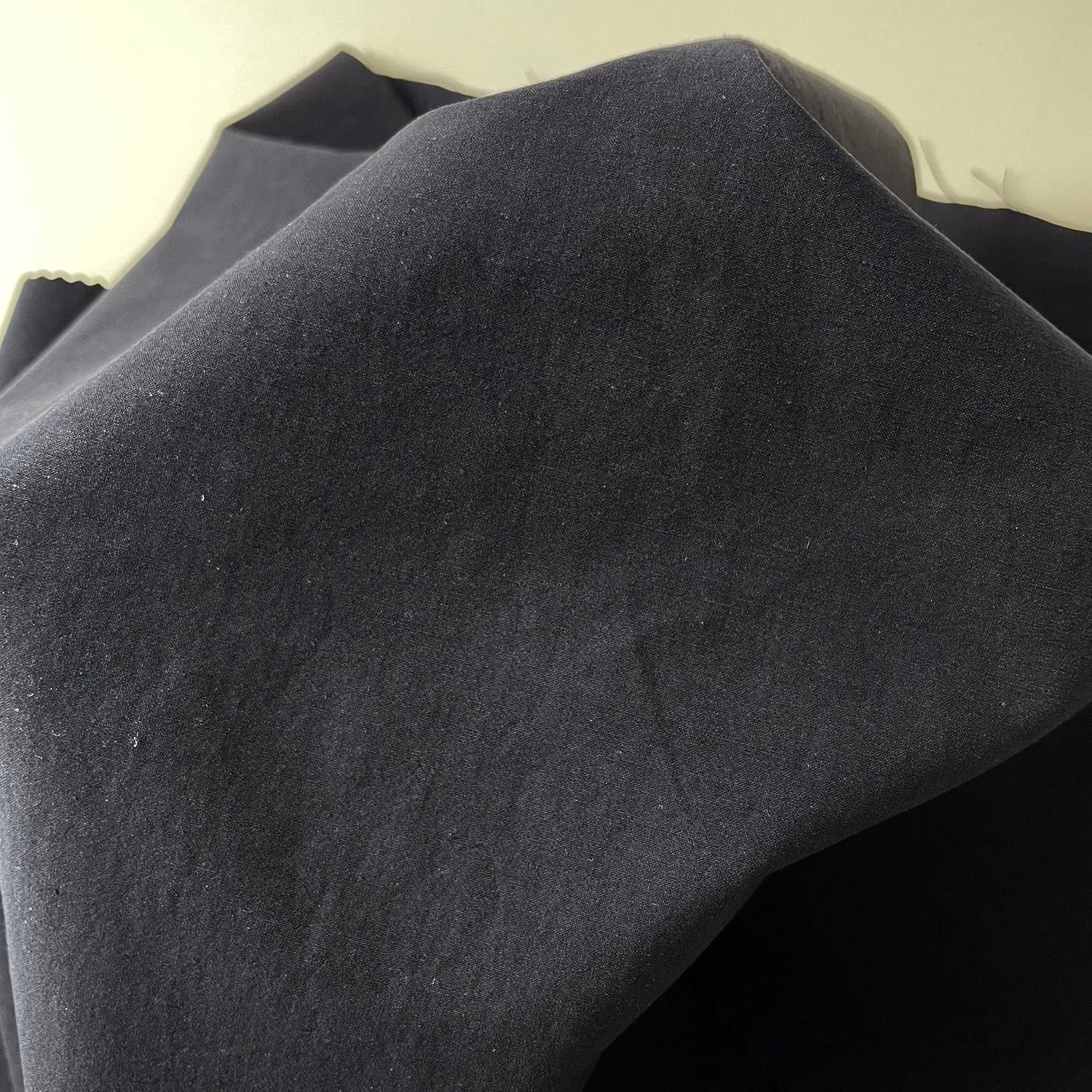 Navy Linen Cotton Nylon Warp Stretch Fabric | Premium Quality for Fashion, Sewing, and Home Decor