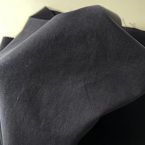 Miniatura 7 de Tela elástica de nailon de algodón de lino azul marino  Calidad premium para moda, costura y decoración del hogar