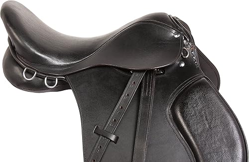 Miniatura 6 de Acerugs - Juego de sillín de montar en caballo (piel, 15, 16, 17, 18), color negro