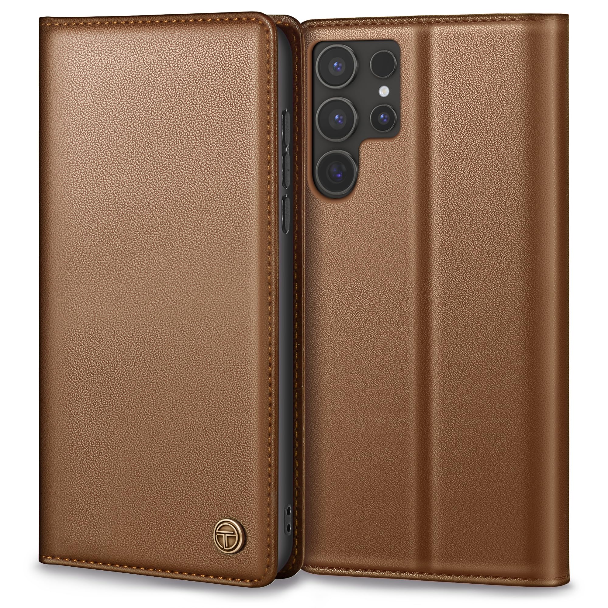 Handyhülle für Samsung Galaxy S25 Ultra Hülle, Premium Lederhülle Schutzhülle Tasche für Samsung S25 Ultra Hülle Wallet Kartenfach Standfunktion Flip Case für Galaxy S25 Ultra Klappbar, Schwarz