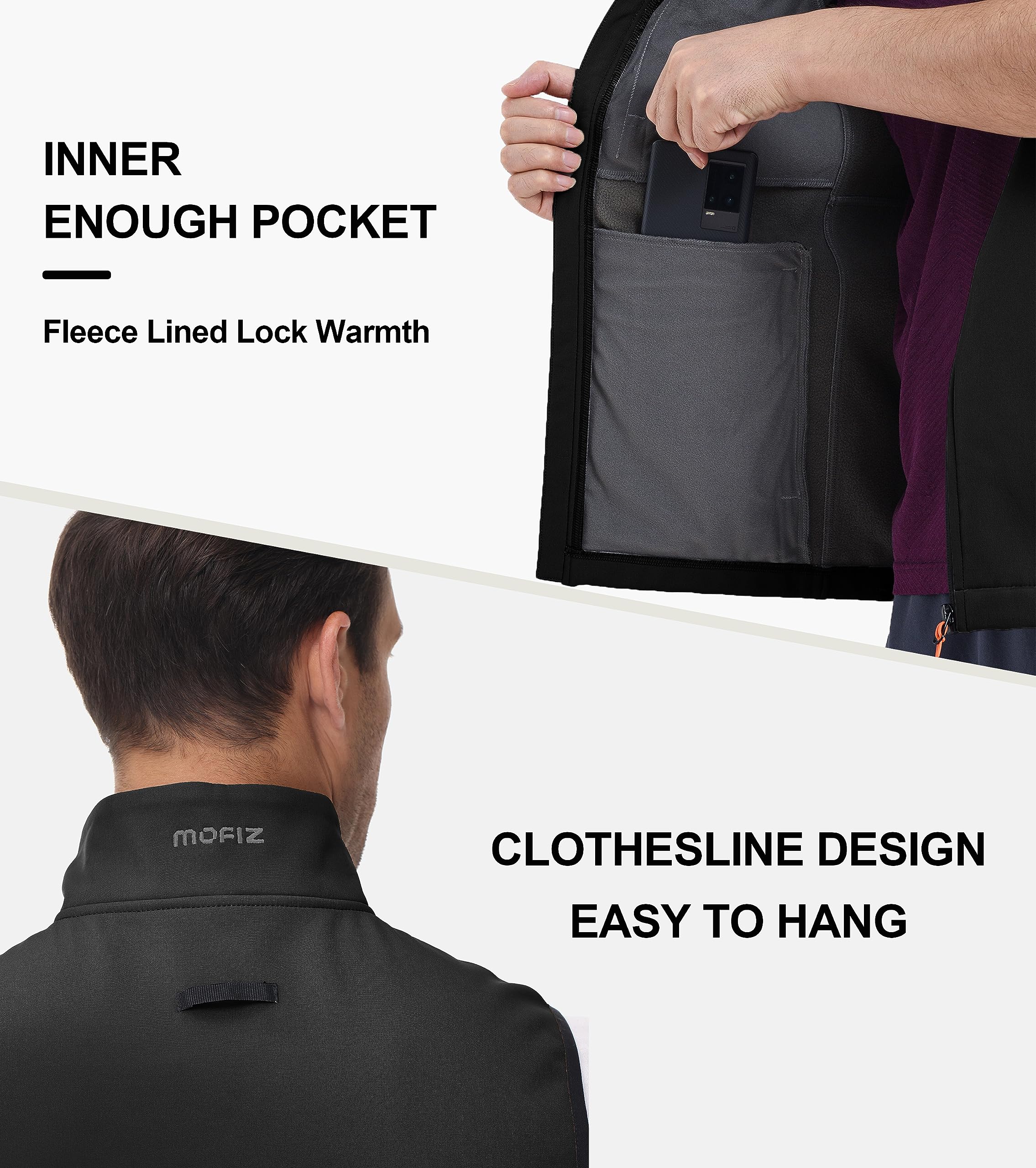 Chaleco para Hombre MoFiz Sin Mangas Cremallera Trabajo Ligero