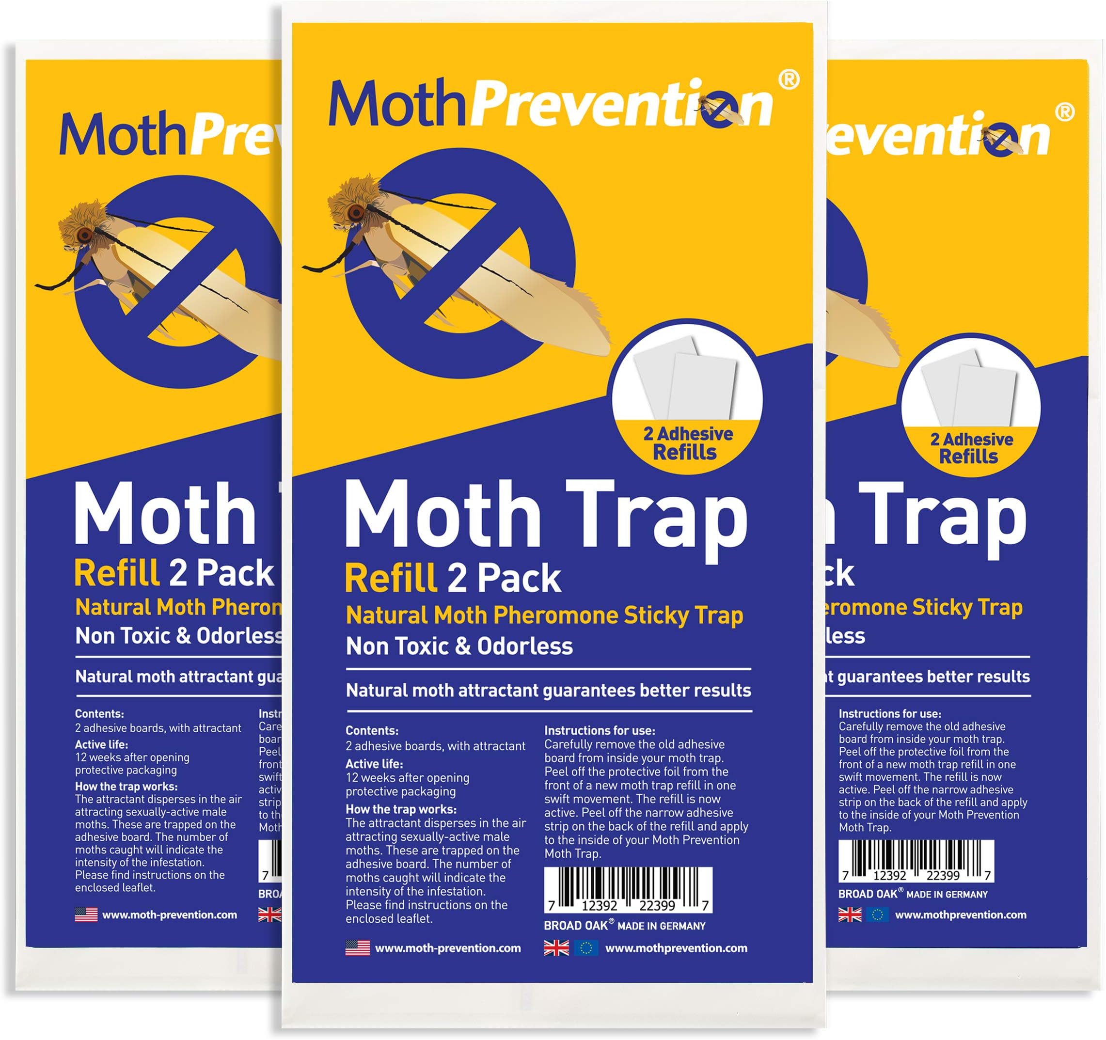 Clothes Moth Trap Replacement Strips (6 Strips in Total) - Refills for MothPrevention Moth Traps - for Closets & Clothing