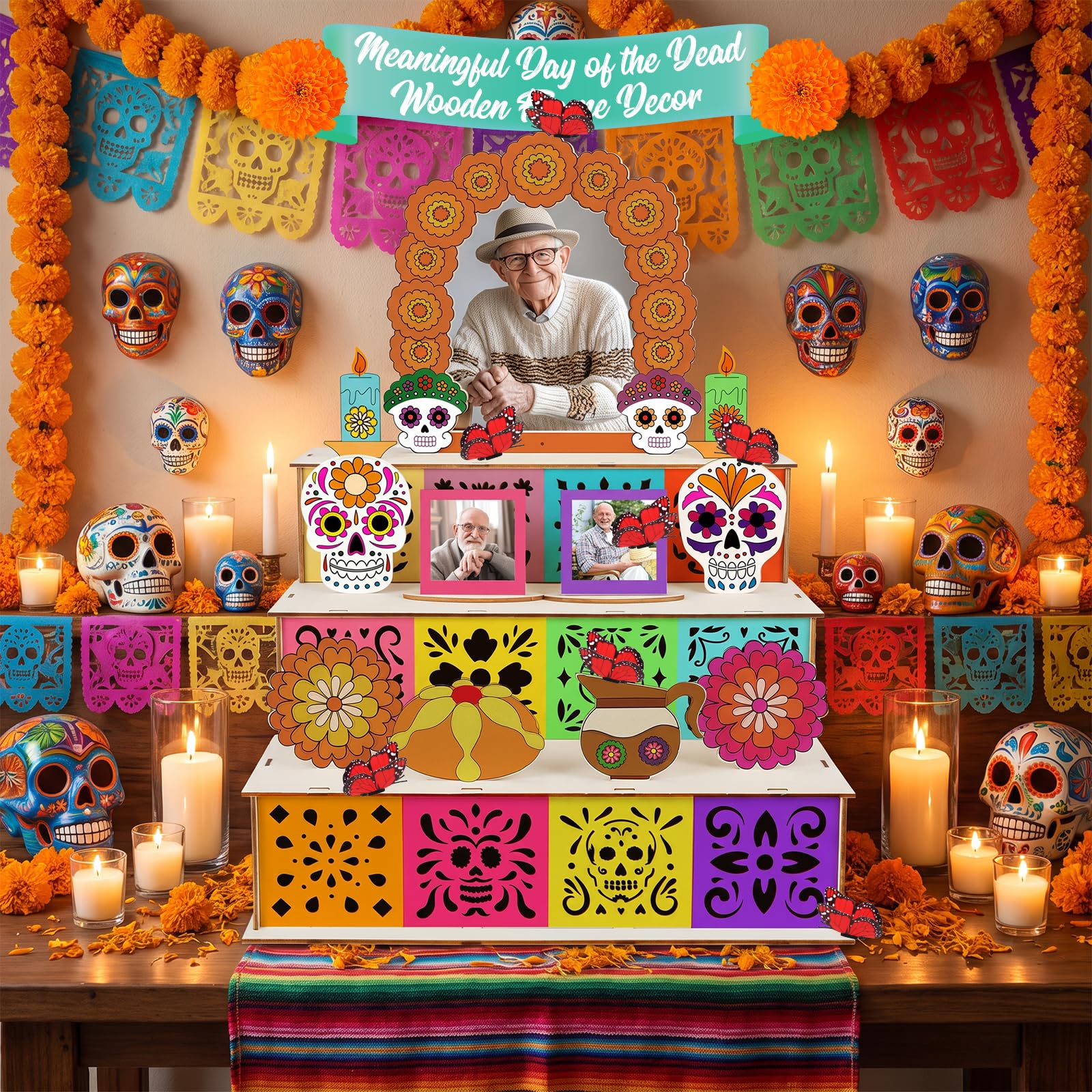 Fennoral Dia De Los Muertos - Kit di scatole in legno per altare