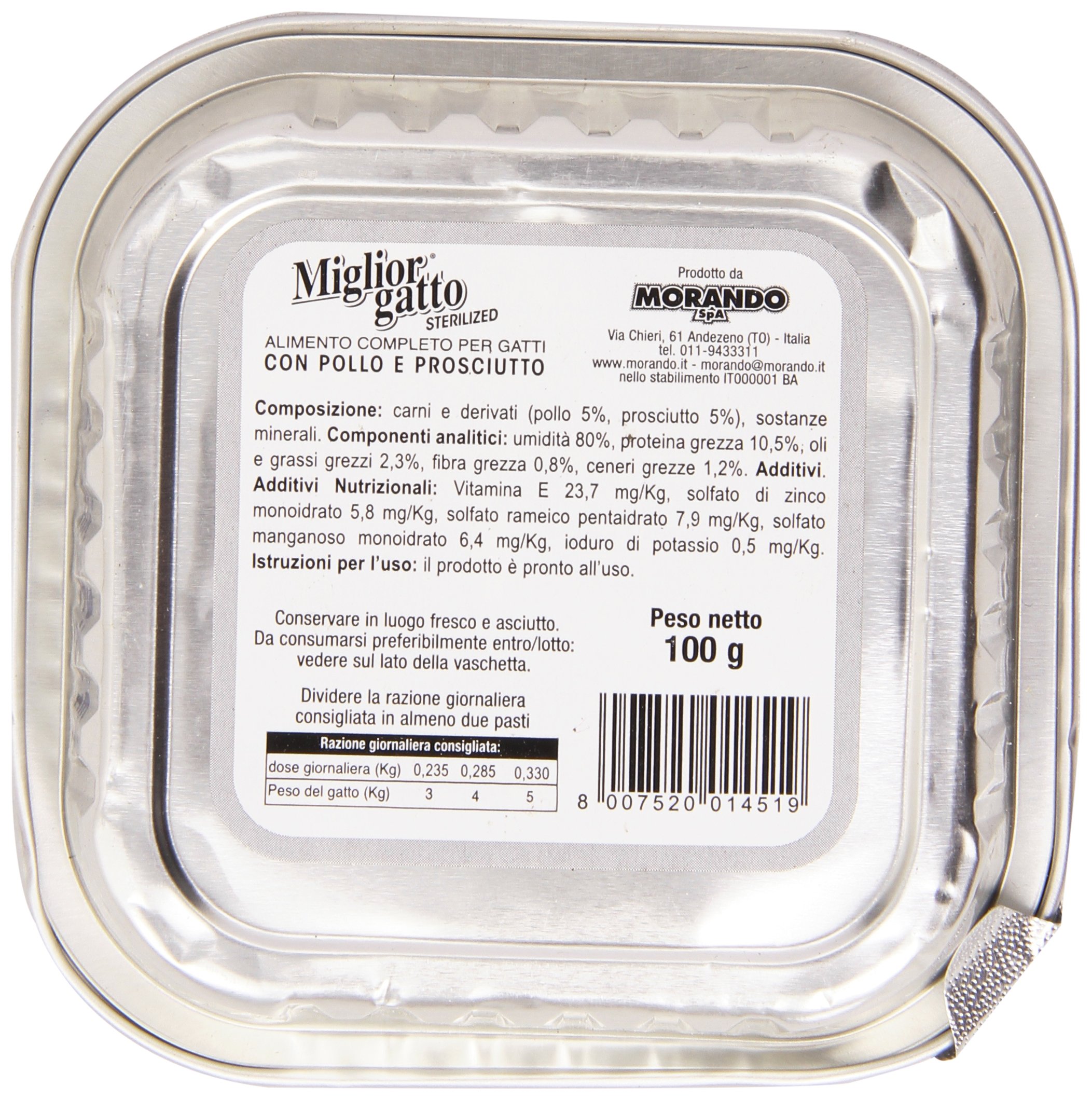 Miglior Gatto - Delicato Patè, Con Pollo E Prosciutto - 16 pezzi da 100 g [1600 g]