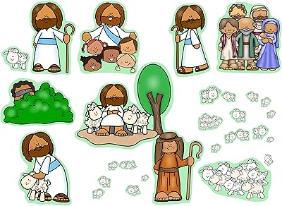 Jesus The Good Shepherd & Parable of The Lost Sheep Bible Felt Board Story for Flannel Boards