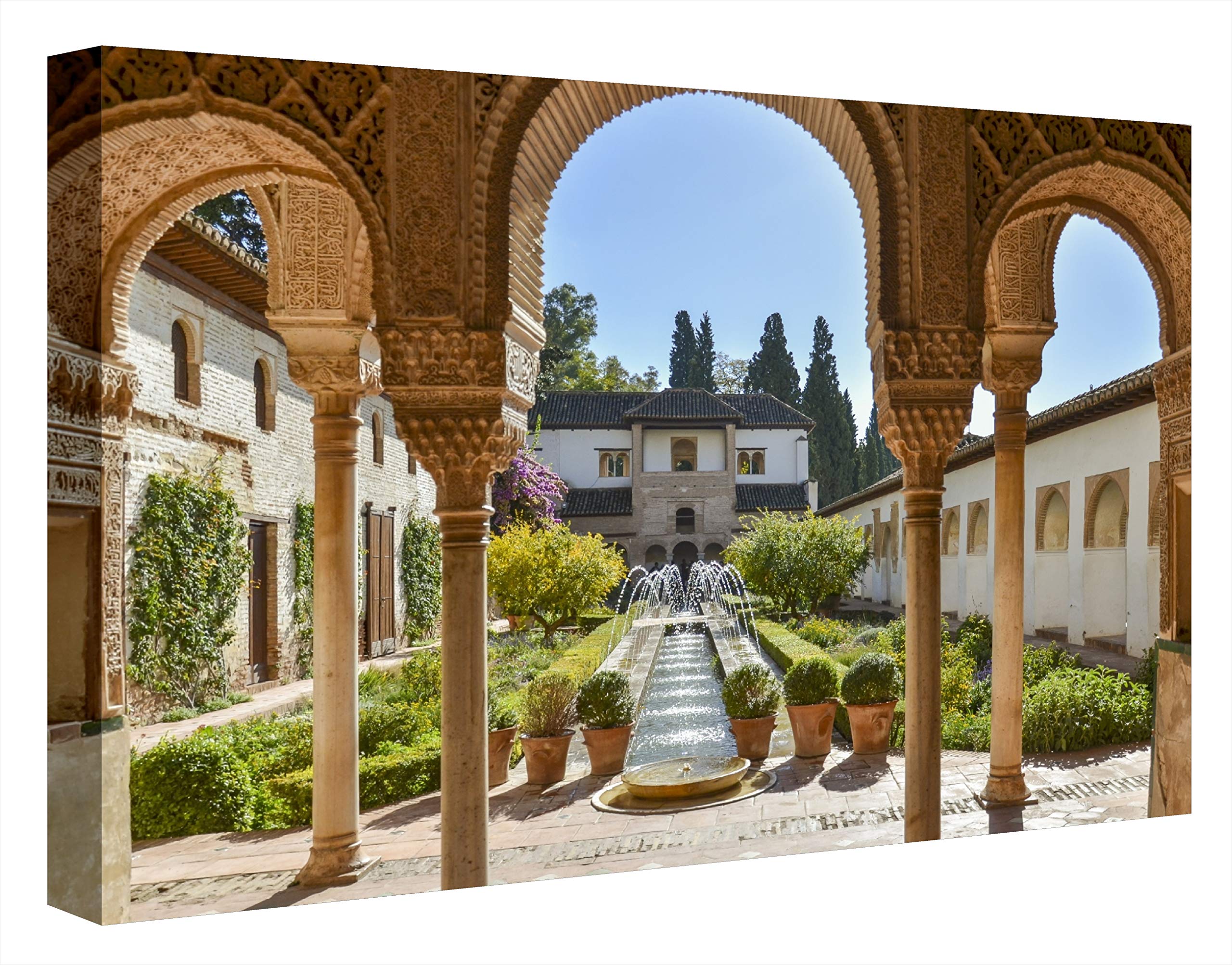 Tableau illuminé Palais Generalife pour raviver un mur sombre en méthacrylate