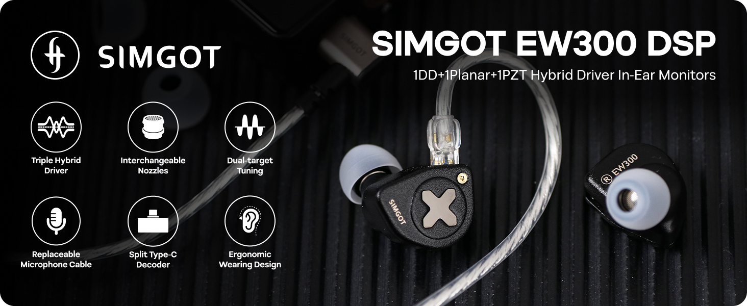 Amazon.com: Linsoul SIMGOT EW300 1DD+1Planar+1PZT Hybrid Driver in