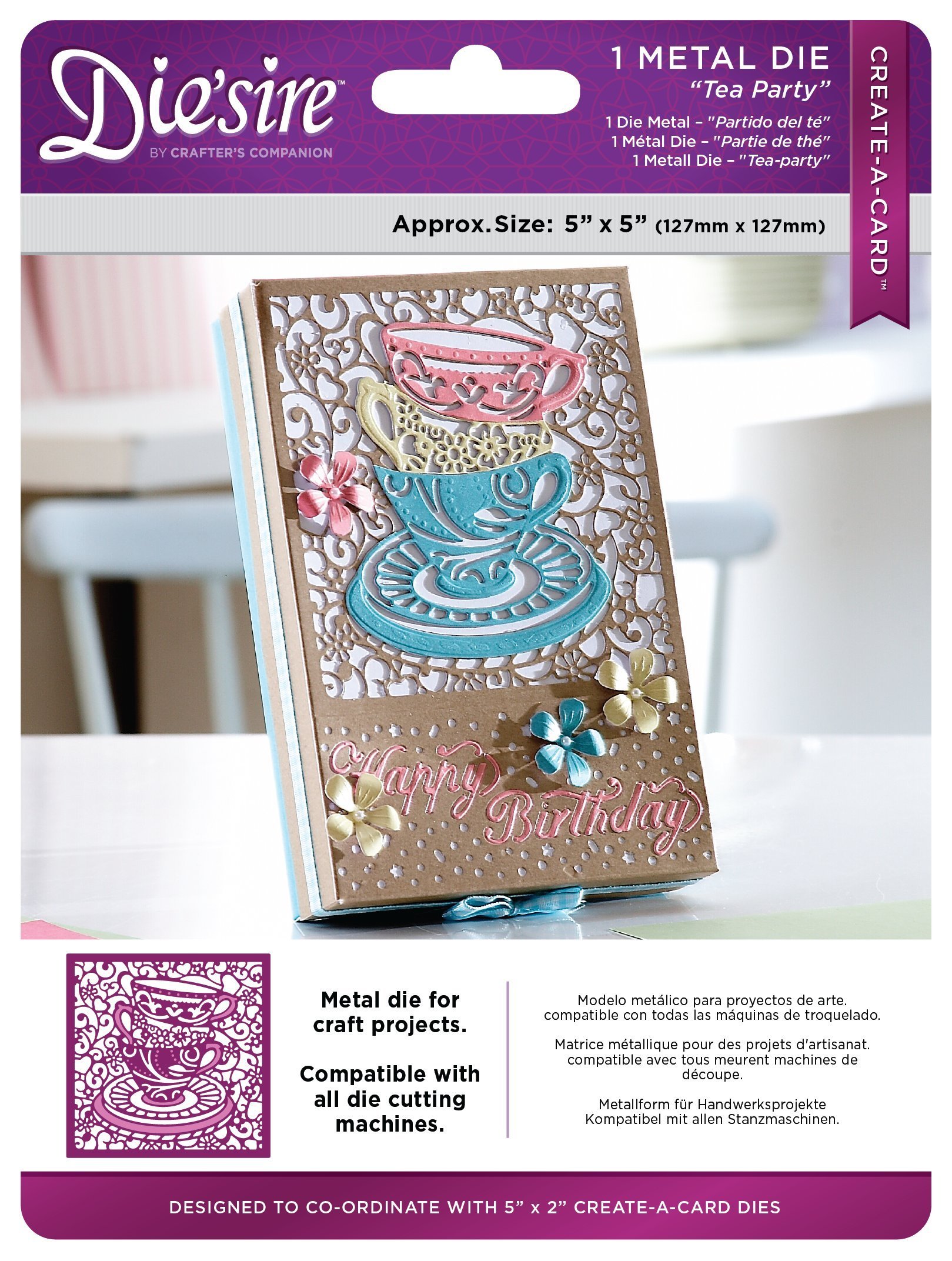 Die'sire "Tea Party" Create a Card Kit, Silver