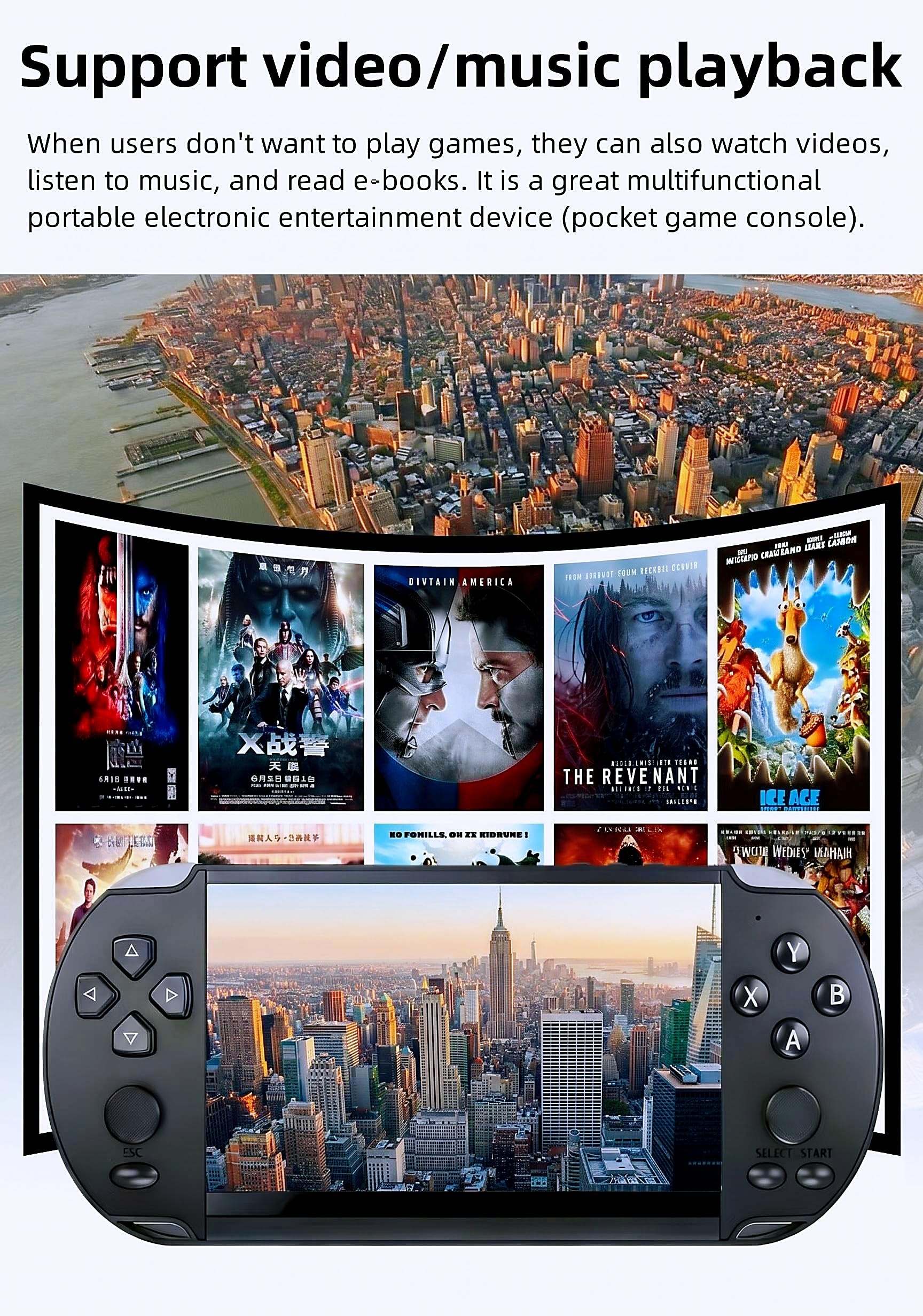 5,1 Zoll Retro-Videospielkonsole Mehrere Simulatoren Elektronisches Tragbares Handheld-Spielgerät MP3/4 Geschenkidee für Kinder/Feiertage/Weihnachten Spielen drinnen/draußen/auf Reisen
