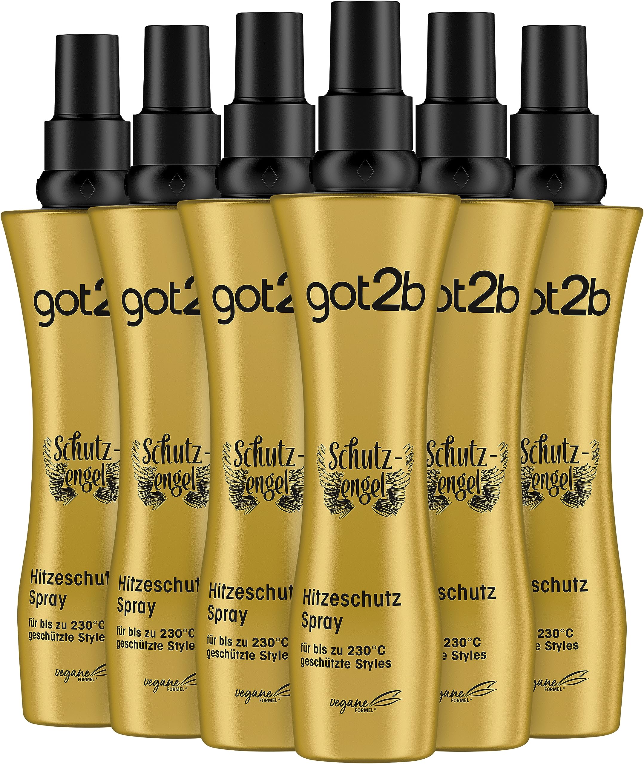 got2b Spray protector contra el calor, ángel de la guarda hasta 230 °C (200 ml), loción de peinado que protege el cabello de daños por calor, para estilos calientes con acabado brillante, no se