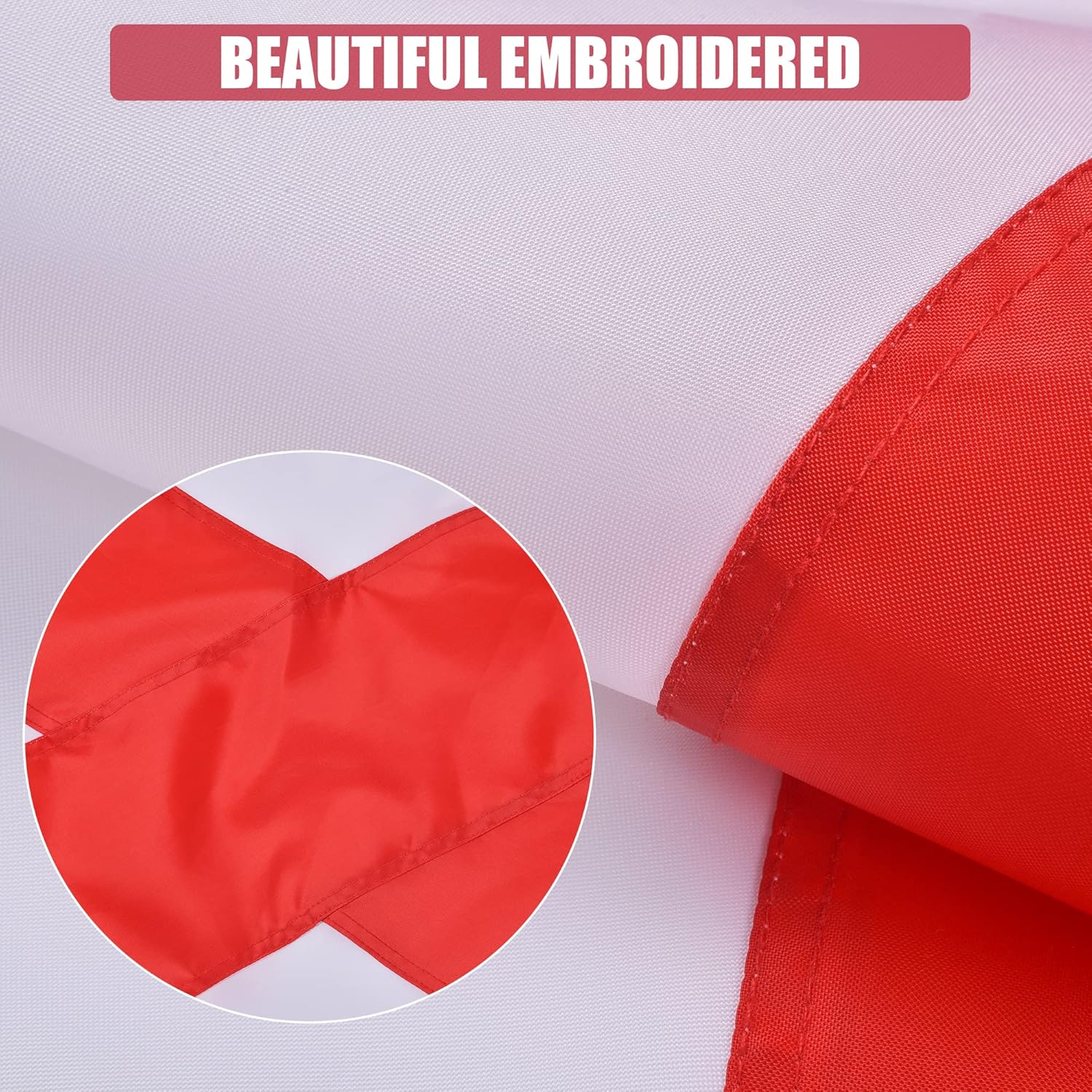 Alabama State Flag 5x8 Ft, Deluxe Embroidered Premium Polyester Durable AL Outside Flags, Indoor/Outdoor with Sewn Stripes and Brass Grommets - Image 2