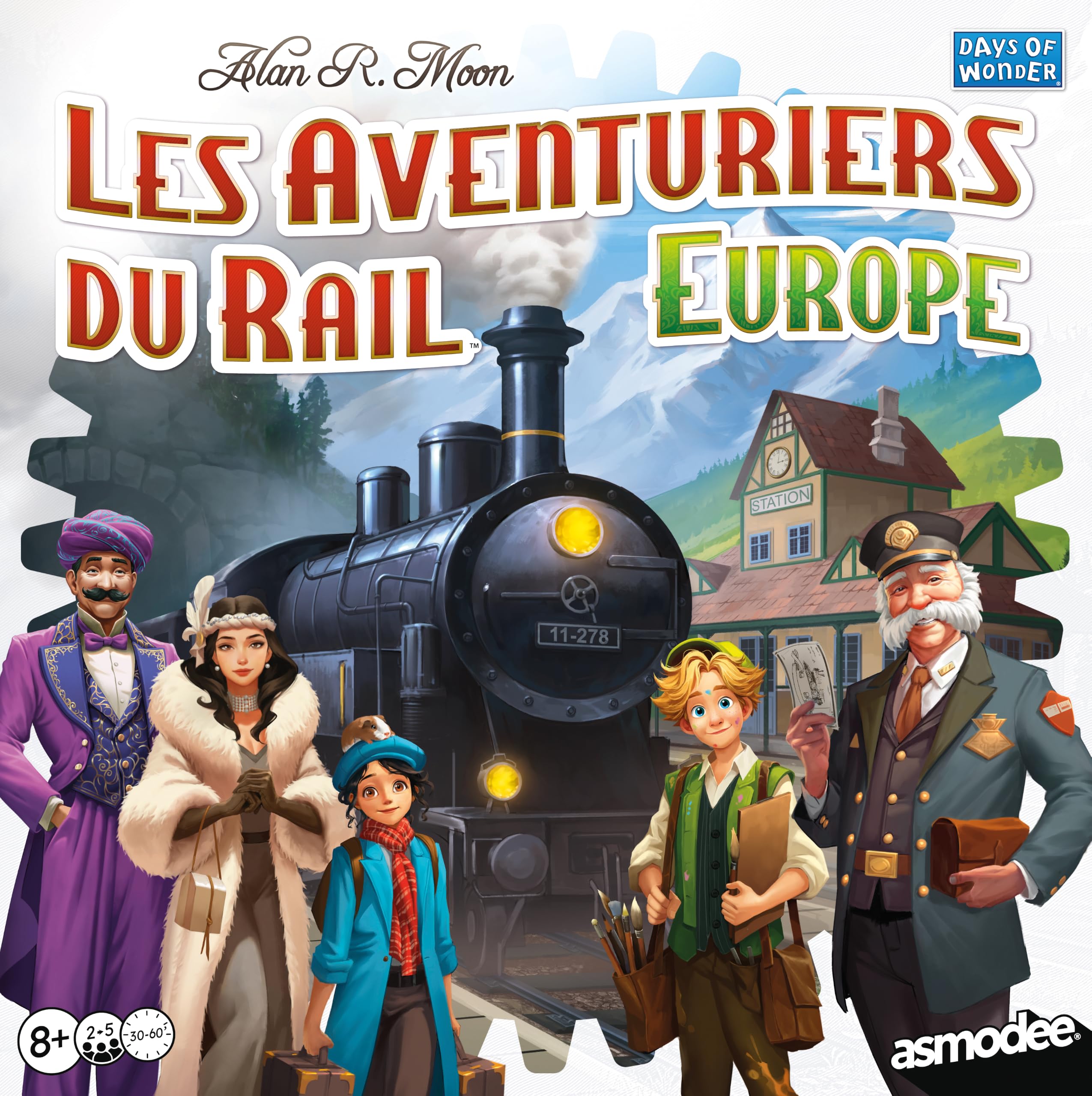 Les aventuriers du rail Asmodee Europe Jeu de Base - Version Française - Jeu de Société et Stratégie pour Enfants dès 8 Ans - 2 à 5 Joueurs - Days of Wonder