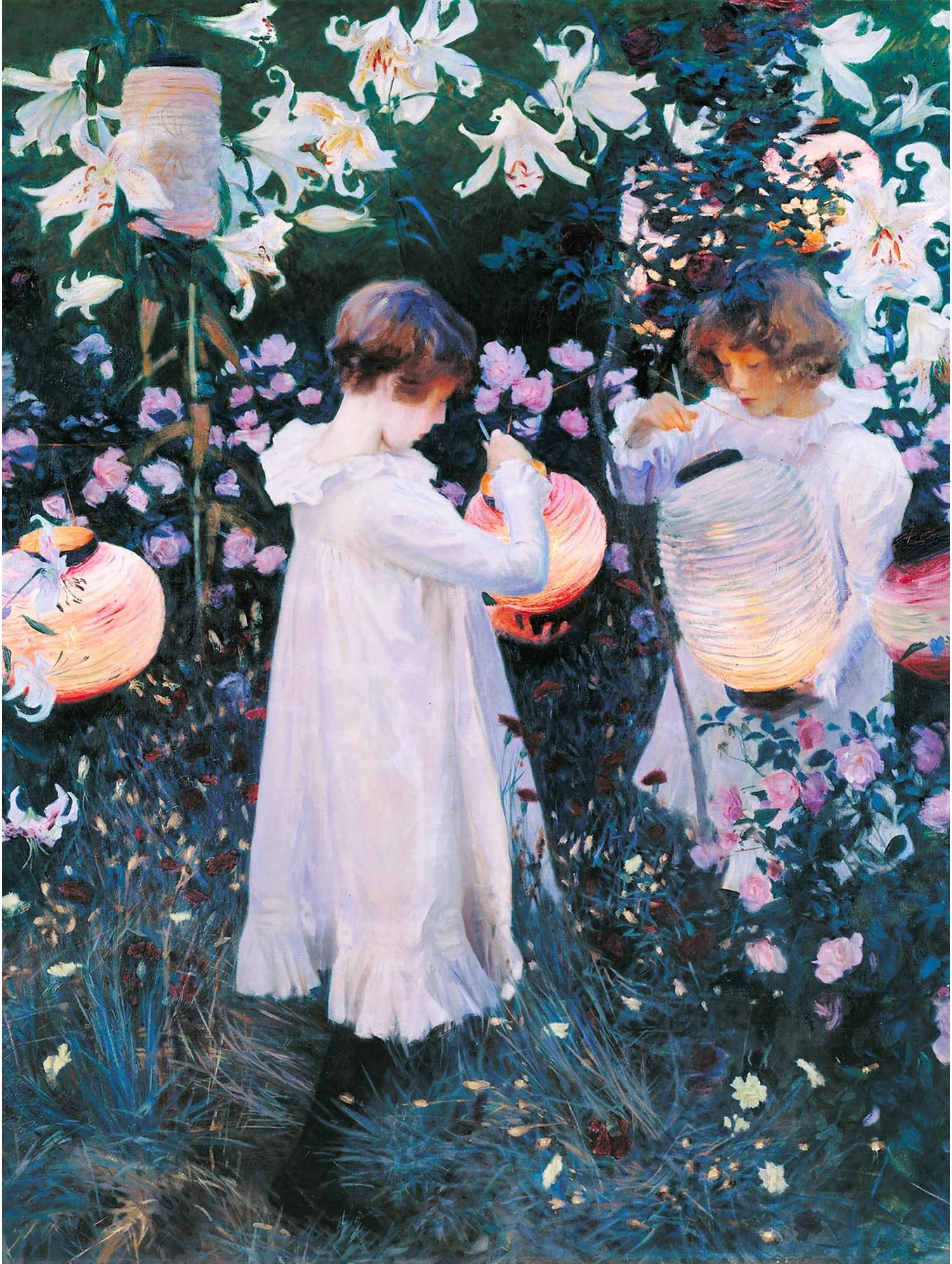 Fine Art PrintsJohn Singer Sargent Carnation Lily Rose Painting Premium Wall Canvas 18X24 Inch