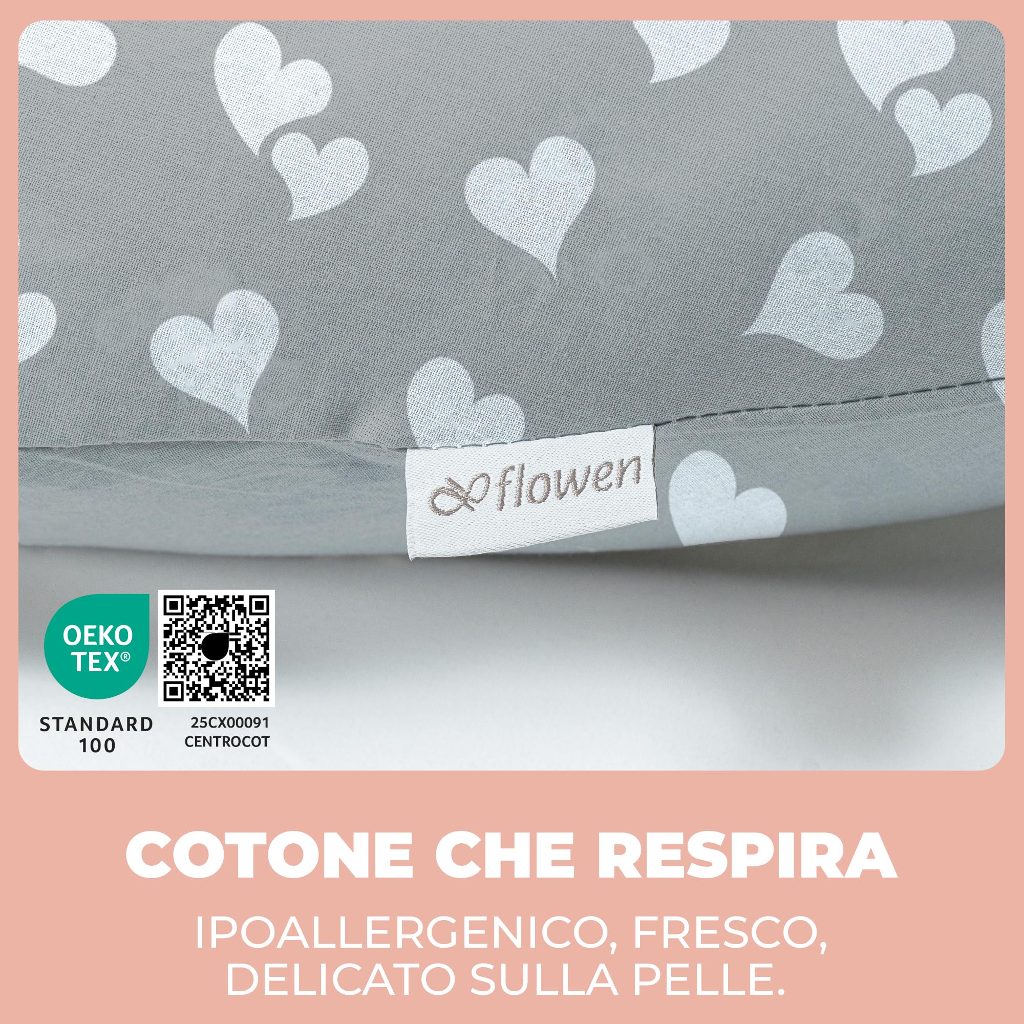 Cuscino Gravidanza e Allattamento per Dormire di Lato per Donne Incinta Idea Regalo per Neo Mamme con Federa in 100% Cotone e Morbido Riempimento Accessorio Full Body Premaman per un Sostegno Ottimale