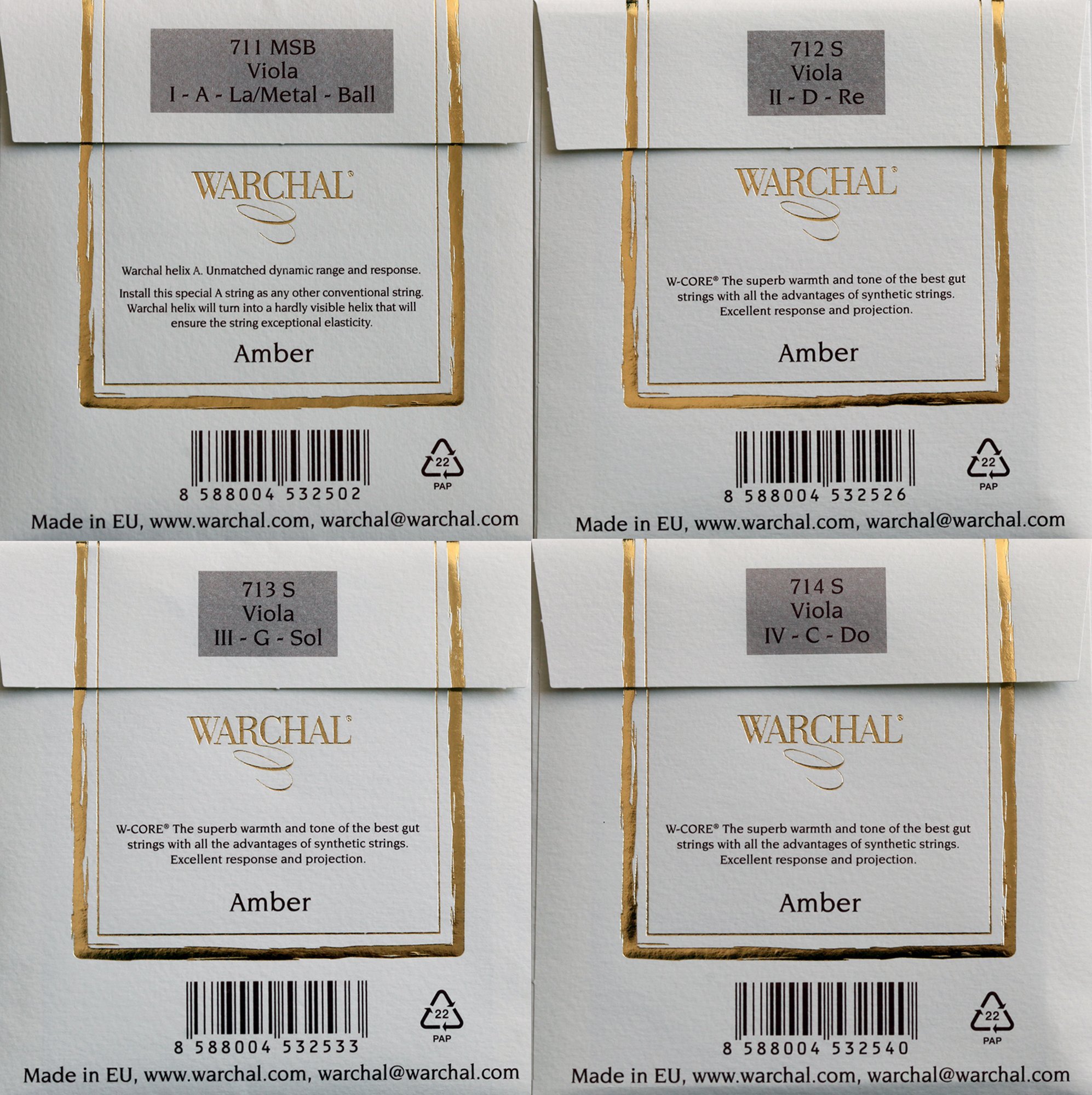 WARCHAL Amber ビオラ弦 CDGA線 セット WARCHAL Amber ビオラ弦 CDGA線 セット Violin 【Warchal AMBER