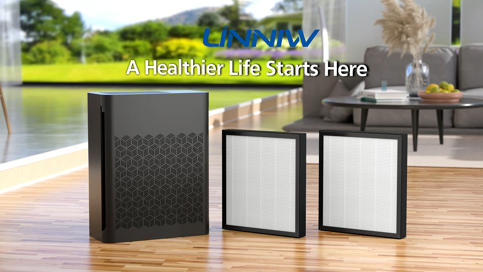 Image of LINNIW TZ-K2 Replacement Filter Compatible with ToLife Air Purifier TZ-K2, 3-in-1 Filtration Systemwith Activated Carbon & Pre-filter, TZ-K2-A replacement filter, 2 Pack