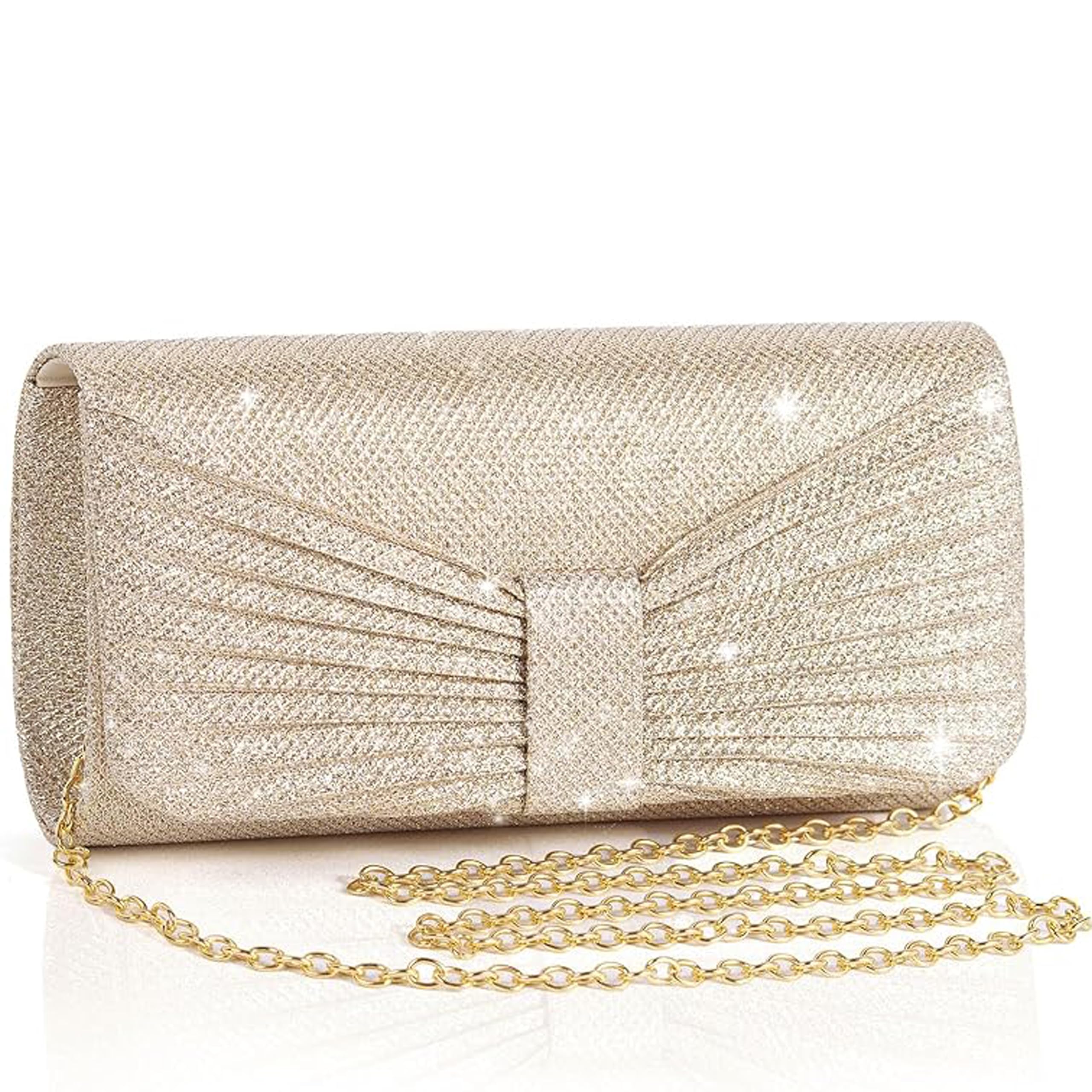 Clutch Purse for Women Formal Dressy Evening Clutches Handbags Crossbody Bag for Wedding Cocktail Prom Elegance Charm Sparkling Party Handbag with Detachable Chain-image-5