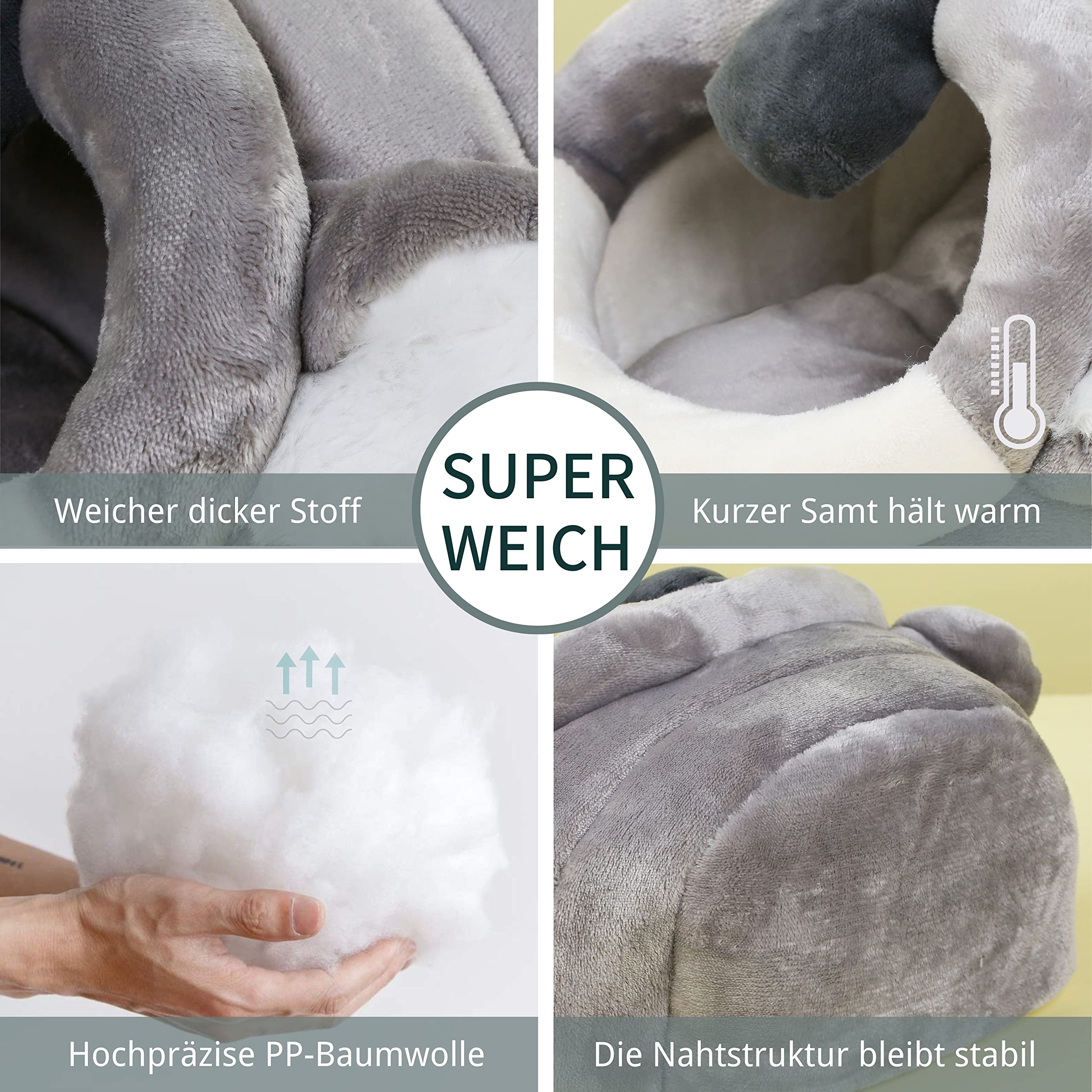 JanYoo Kleintierhöhle für Chinchilla, Igel, Meerschweinchen, Käfigzubehör, Spielzeug, für Bartagame, Hamster, Frettchen, Ratte(Koala,XL)