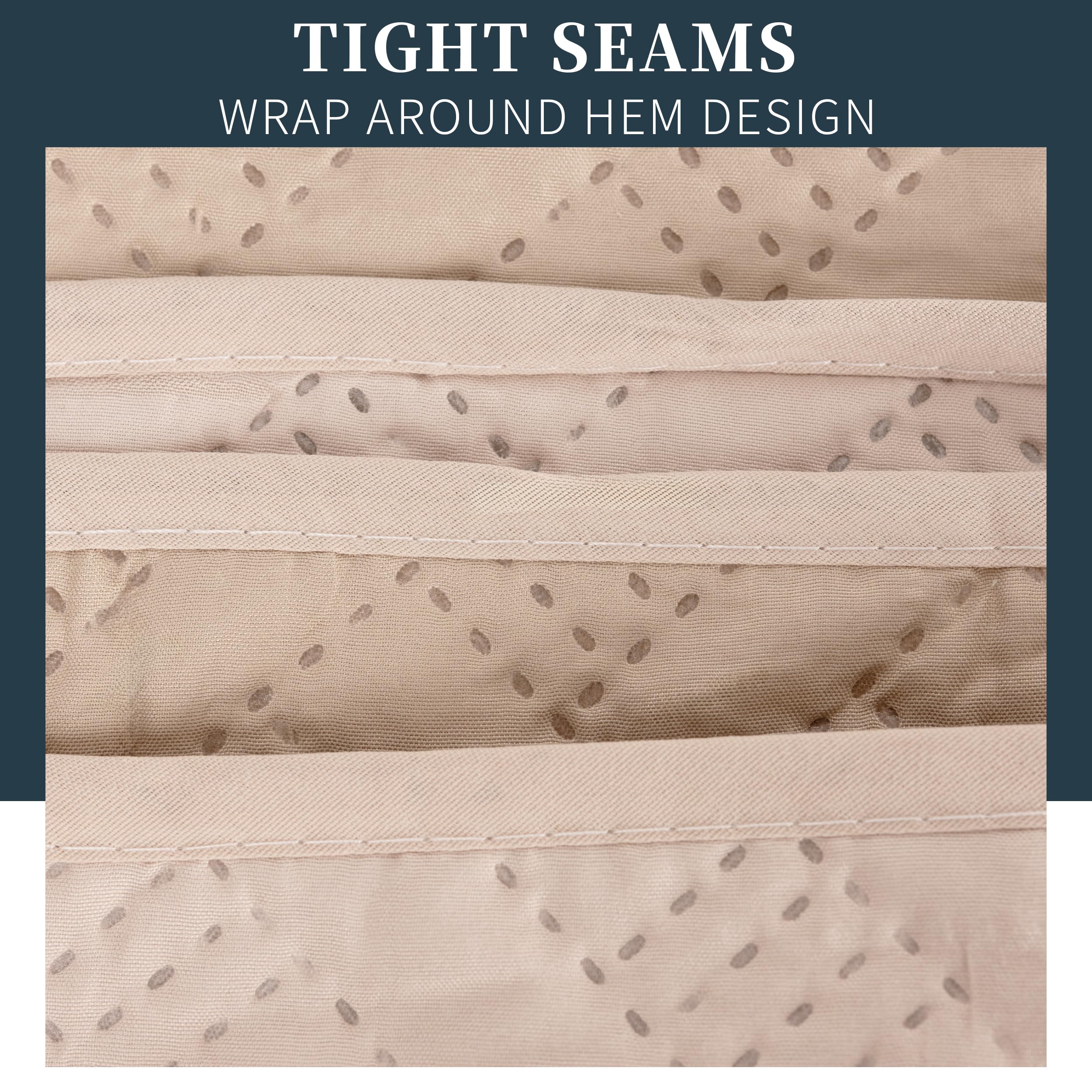 Colcha Boutis para Primavera y Verano Bicolor Reversible Liso de Color Beig + 2 Funda Cojin 50x70 cm - Colcha Ligera Fina Entretiempo (Cama 135, 220x260cm) — view 6