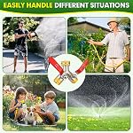 Hose Splitter 2 Way, High Flow Garden Hose Splitters, 3/4” GHT Inlet Brass Heavy Duty Hose Converter, Full Flow Water 2 Way Faucet Hose Splitter, Long Handle Hose Valve Large Outlet.