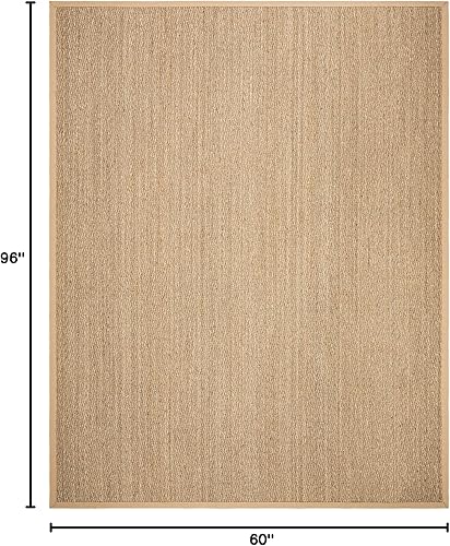 Miniatura 142 de Safavieh Colección de fibra natural NF115P - Alfombra (fibra natural), color gris, Fibras naturales beige, (Natural/Beige),Natural/Negro,Natural