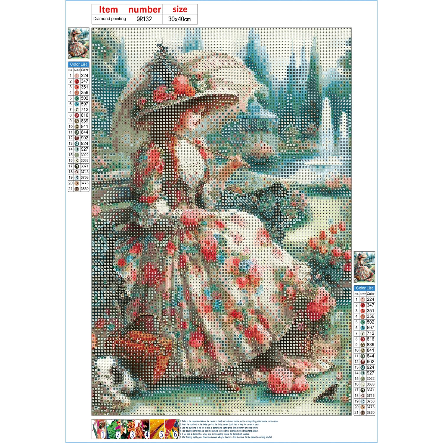 MXJSUA Fée Des Fleurs Peinture Diamant Adulte, 5D Diamond Painting