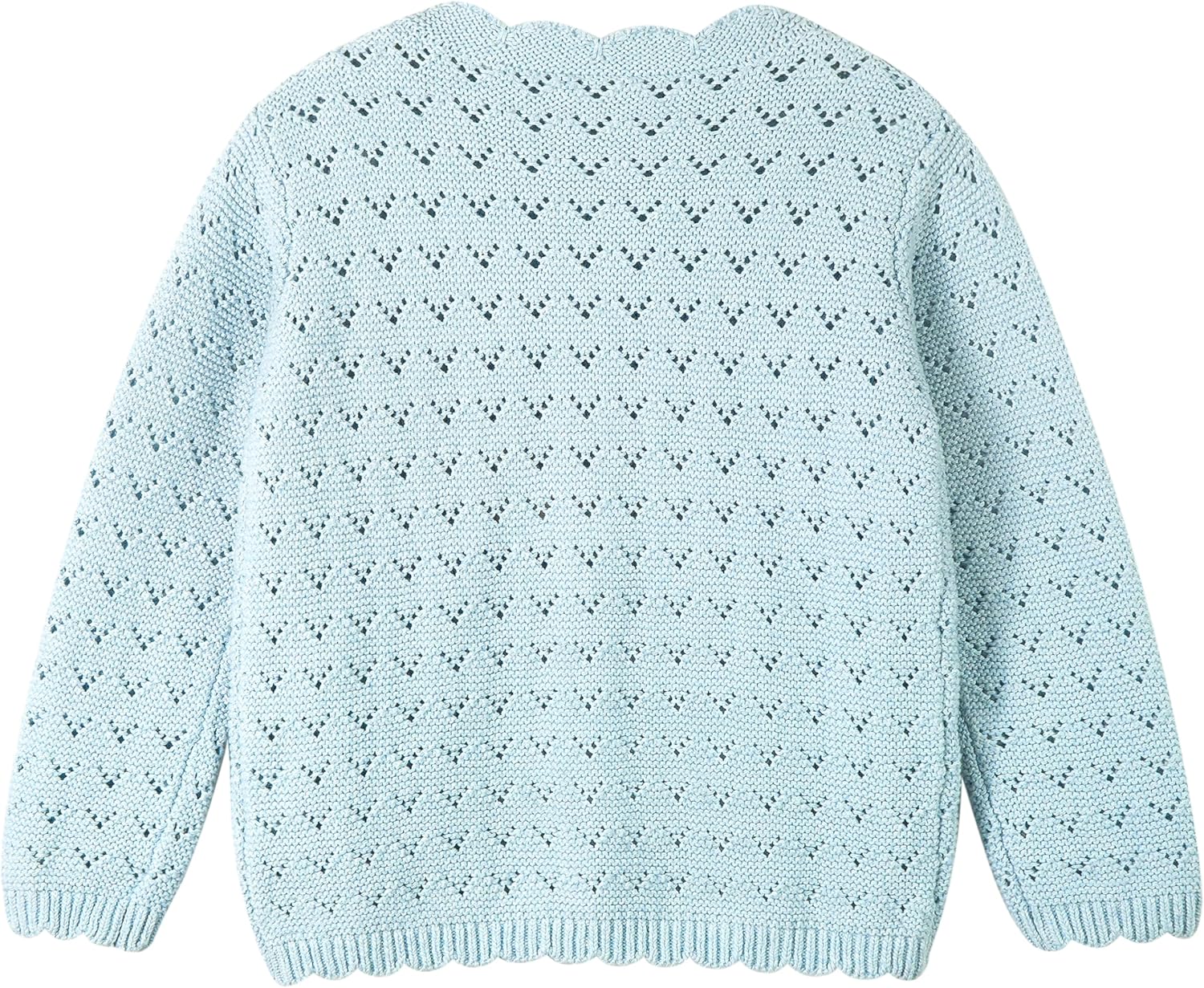 Miipat Baby Girl Sweater Knit Toddler Cardigan Long Sleeve Button Up Hollow Crochet Sweater - Image 8