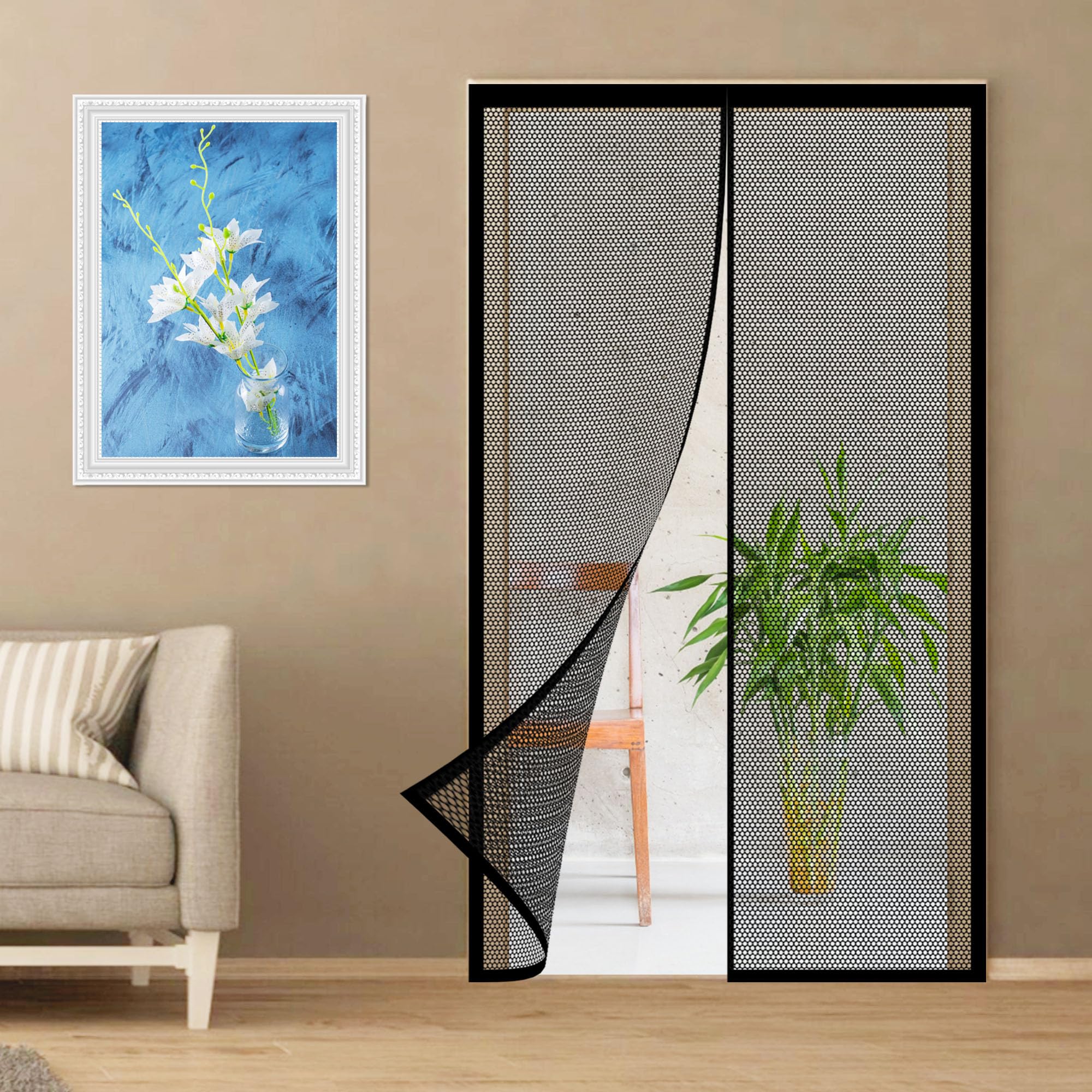 Moustiquaire magnétique 155x254 cm pour stopper les moustiques en été