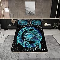 Vista 42 de Juego de ropa de cama con estampado de leopardo, tamaño individual, juego de cama de guepardo africano para decoración de dormitorio