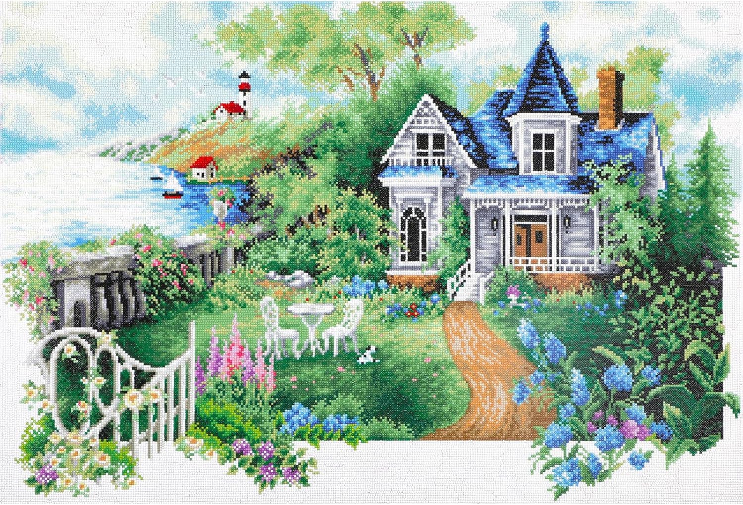 DIAMOND DOTZ Summer Hideaway Landscape Diamond Painting Kits for Adults - Diamond Art Kits a Relaxing Creative Craft Kit with Dotz Gems 24"x35.4"