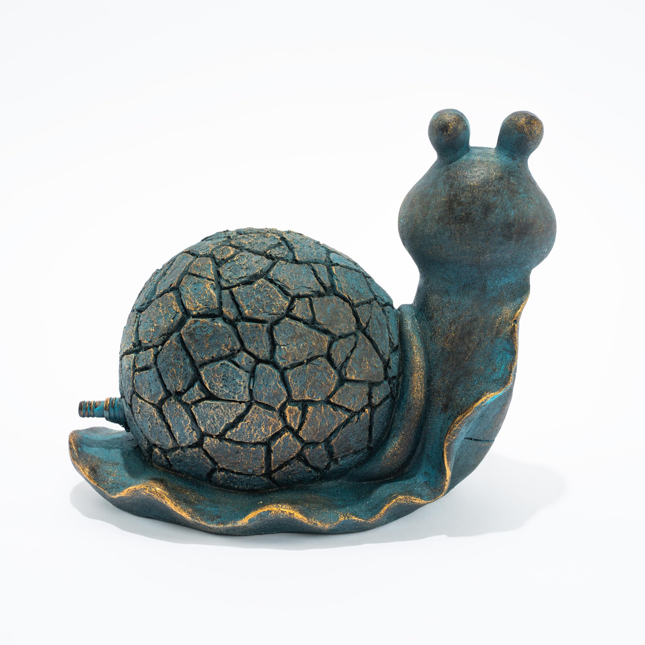 Esotec Wasserspeier Figur Schnecke Emilius, Altkupfer Design, Gartenteich Wasserspiel, Teichfigur, Gartenfigur, Wasserlauf Deko, H=22,5cm 100773