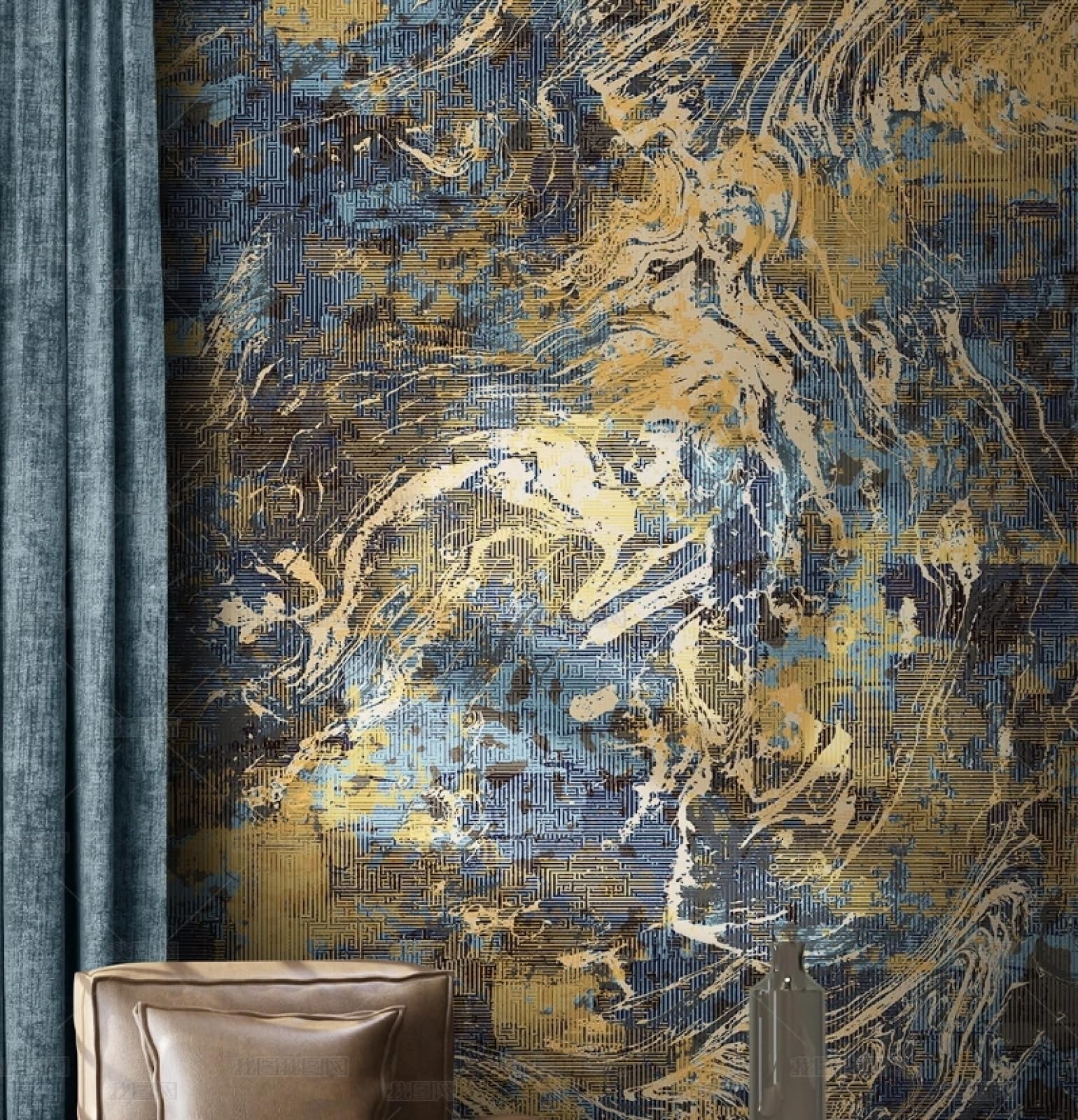 Papier peint autocollant pour masquer les défauts d'armoires et murs salon