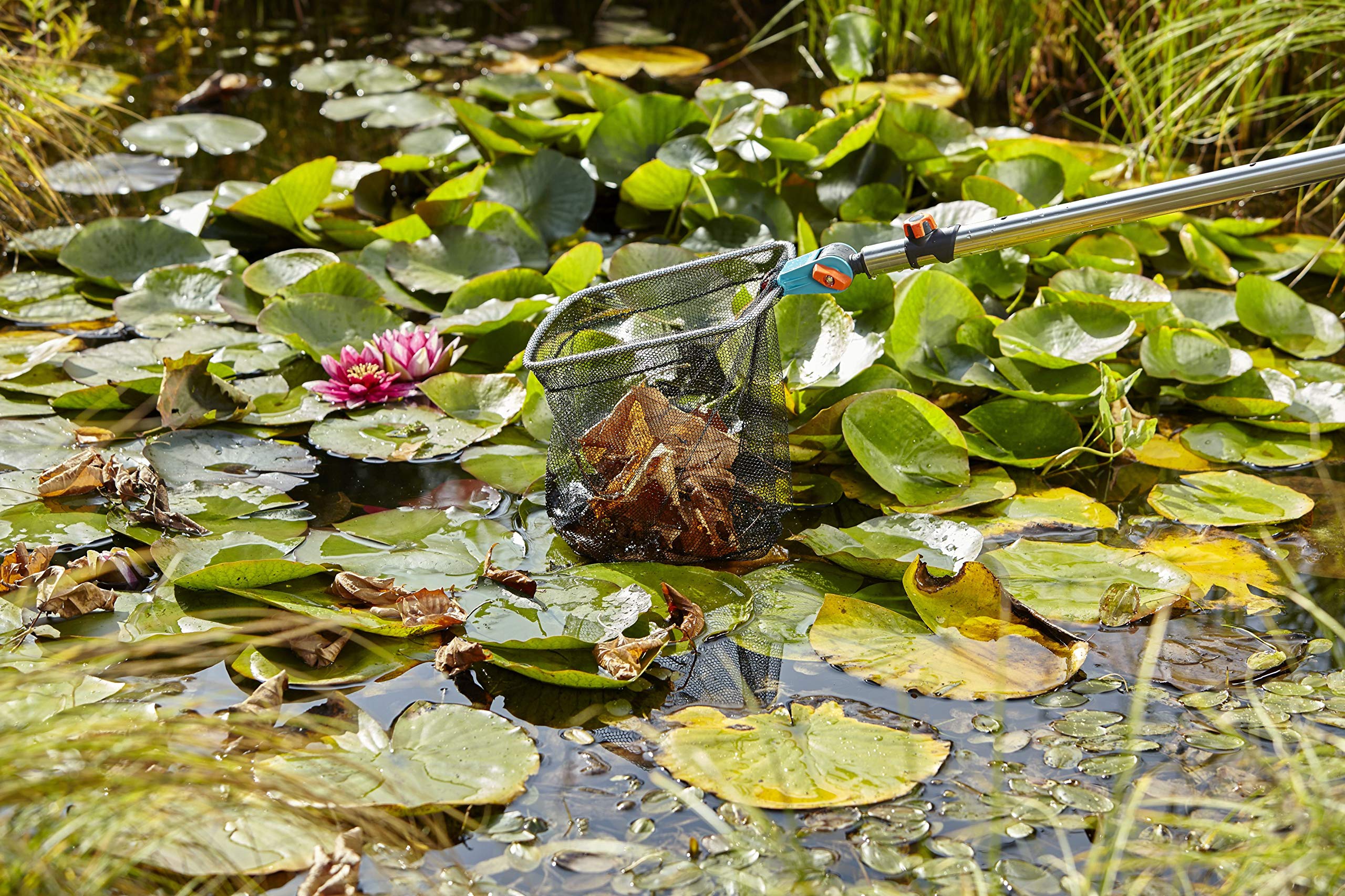 Gardena combisystem Pond Nettoyant Vario 2: Pond Kescher incl. Net de maille grossière et fin, accessoires de jardin idéal pour un nettoyage facile de l'étang de jardin (3230-20)