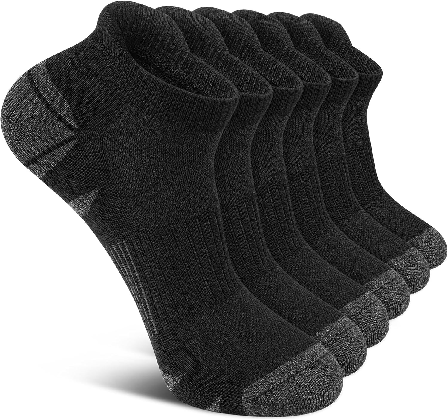 6 Pack Men's Ankle Socks Athletic Socks with Cushion Low Cut Sock Sports Sock for Women Men