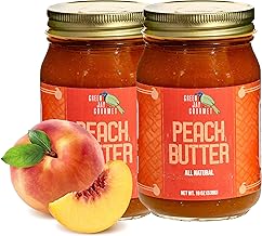 Green Jay Gourmet Peach Butter - All-Natural, Gluten-Free Fruit Spread - Peach Spread with Peaches & Spices - Gourmet Fruit Butter - No Corn Syrup, Preservatives or Trans-Fats - 2 x 19 Ounces
