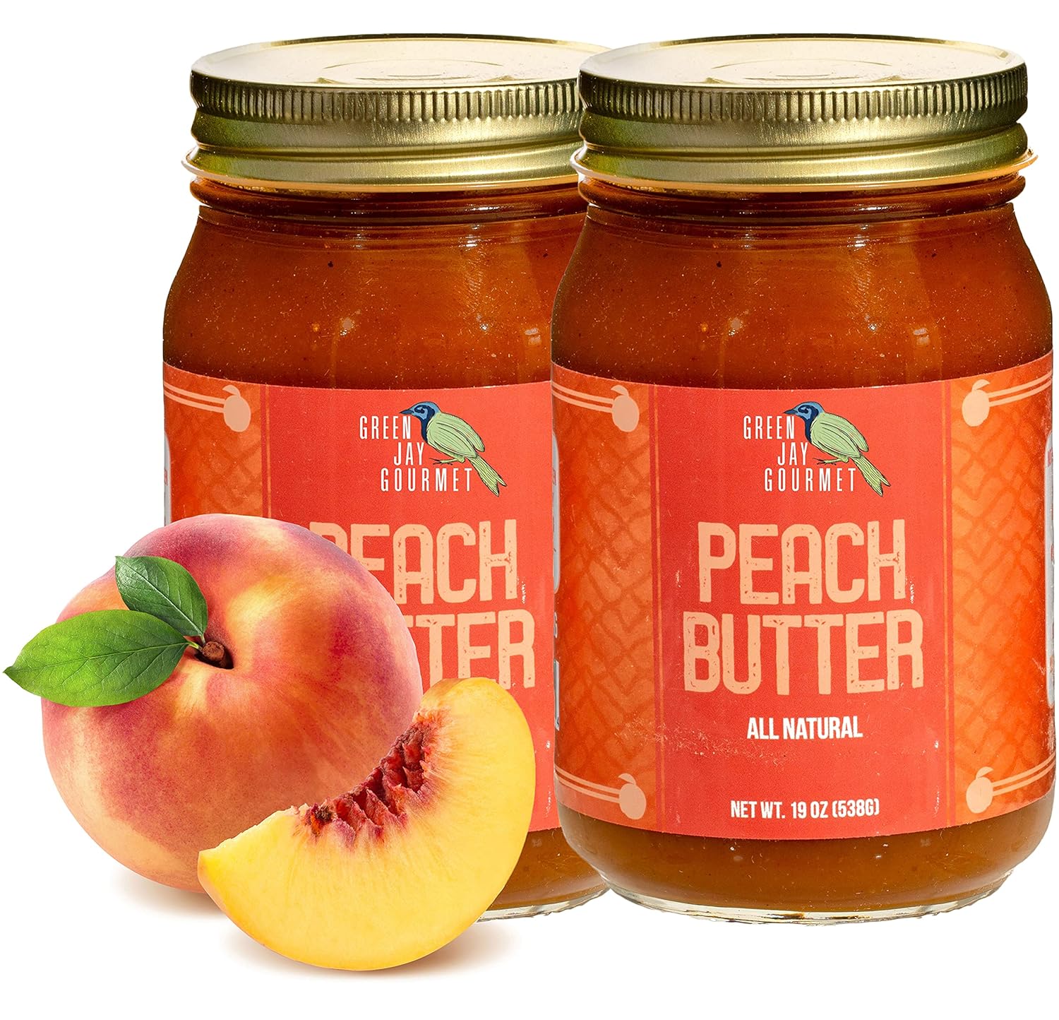 Green Jay Gourmet Peach Butter AllNatural, GlutenFree