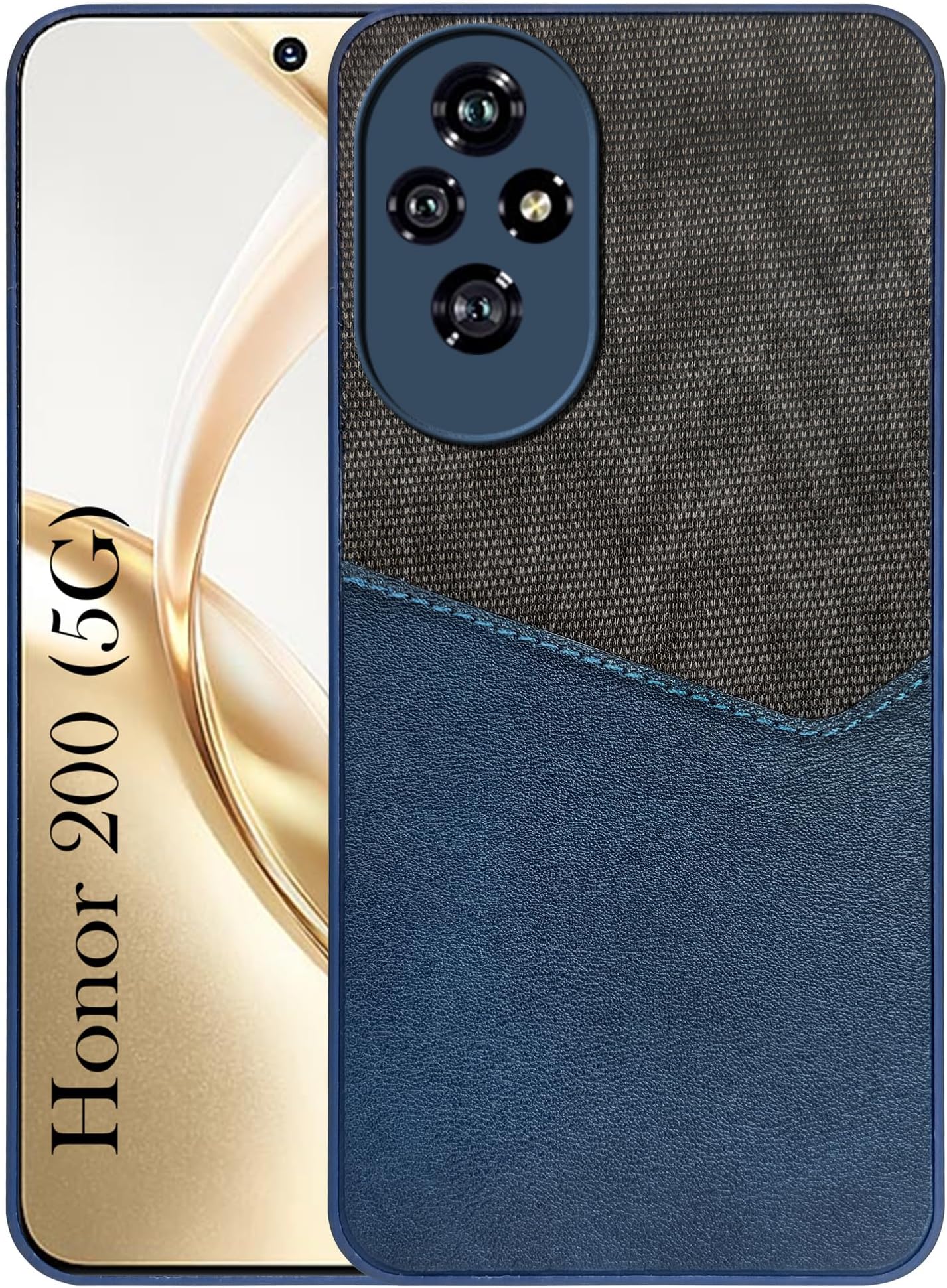 Jkobi Back Cover Case for Honor 200 5G (Dual PU Leather Stitch | Professional Minimalist | Soft and Flexible)