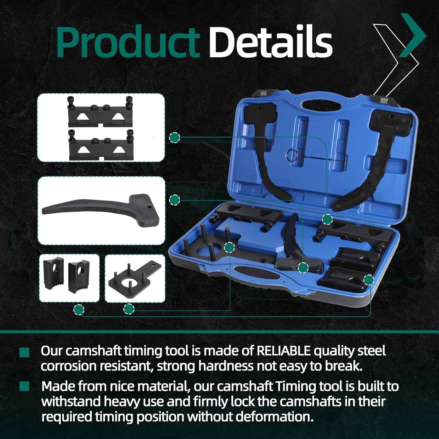 for 3.6 Pentastar Timing Tool Kit, Camshaft Phaser Timing Chain Tool+Camshaft Holding Tool+Crankshaft Pulley Wrench for VW for Jeep for Chrysler for Dodge, 10369, 10200A, 10202, 10198A