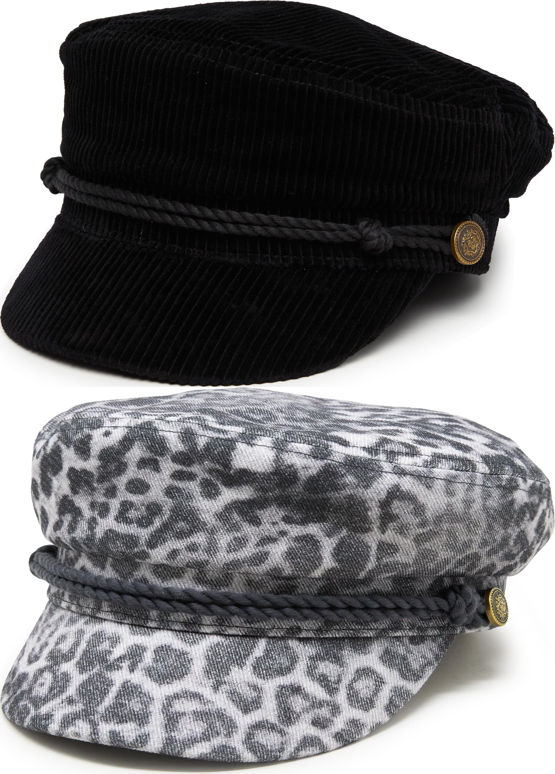 Funky Junque Greek Fisherman Newsboy Cap, Cotton Captains Bakerboy Hat