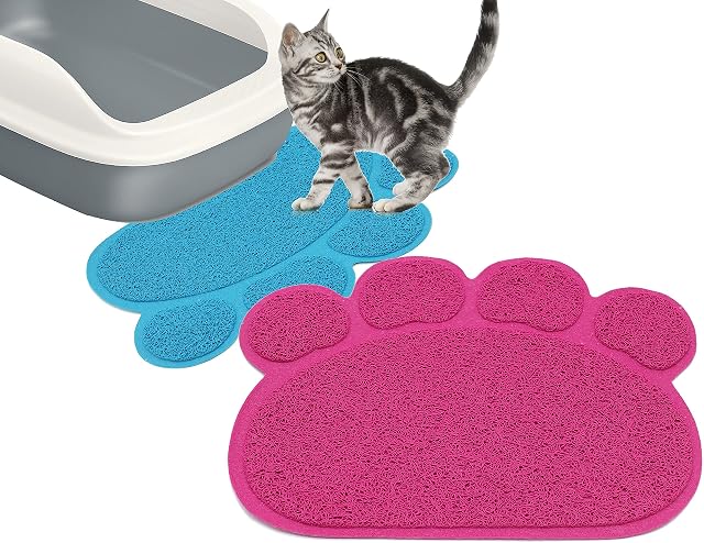 BPS 2X Alfombra Manta de Estera para Mascotas Perros Gatos Antideslizante para Alimento Bandeja del Aseo…