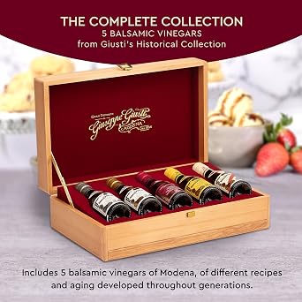 Giusti Historical Balsamic Vinegar of Modena in Wooden Box - 5 x 8.45 fl oz